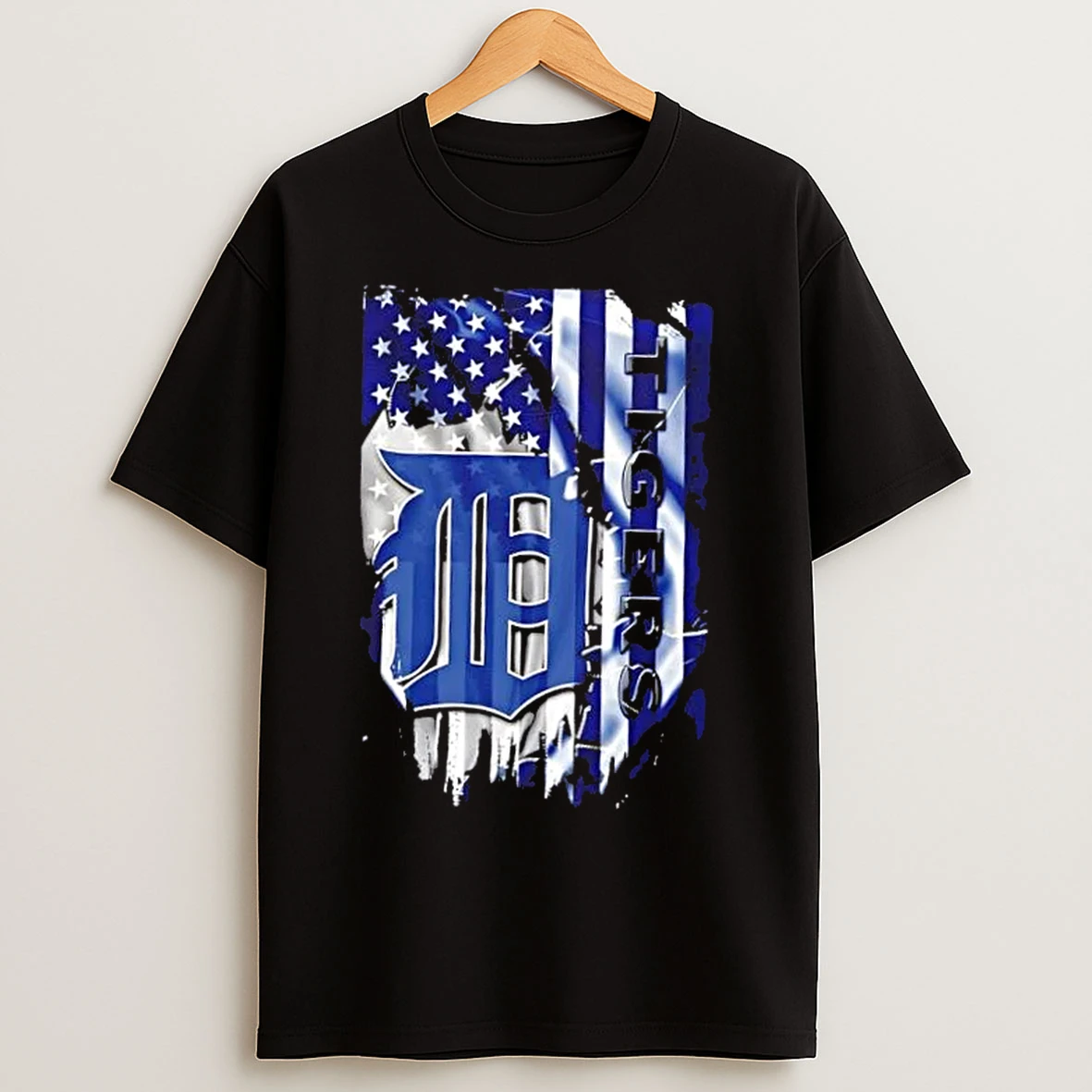 Classic Detroit Tigers Baseball X American Flag T Shirts