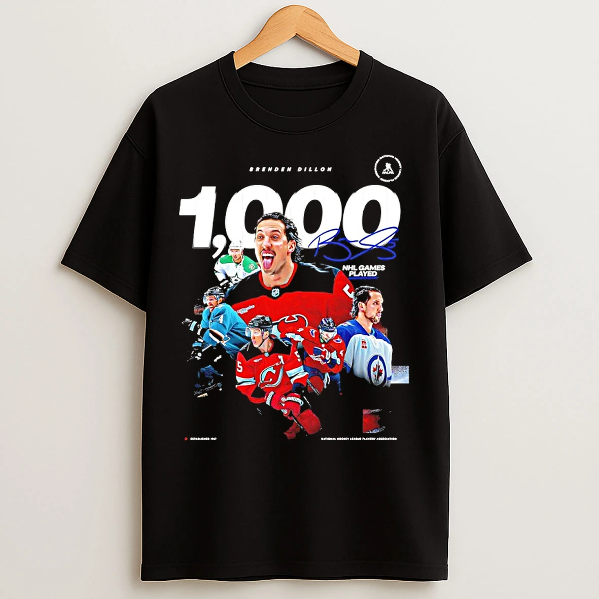 Classic Devils Brenden Dillon 1000 Nhl Career Games Played Signature T Shirts