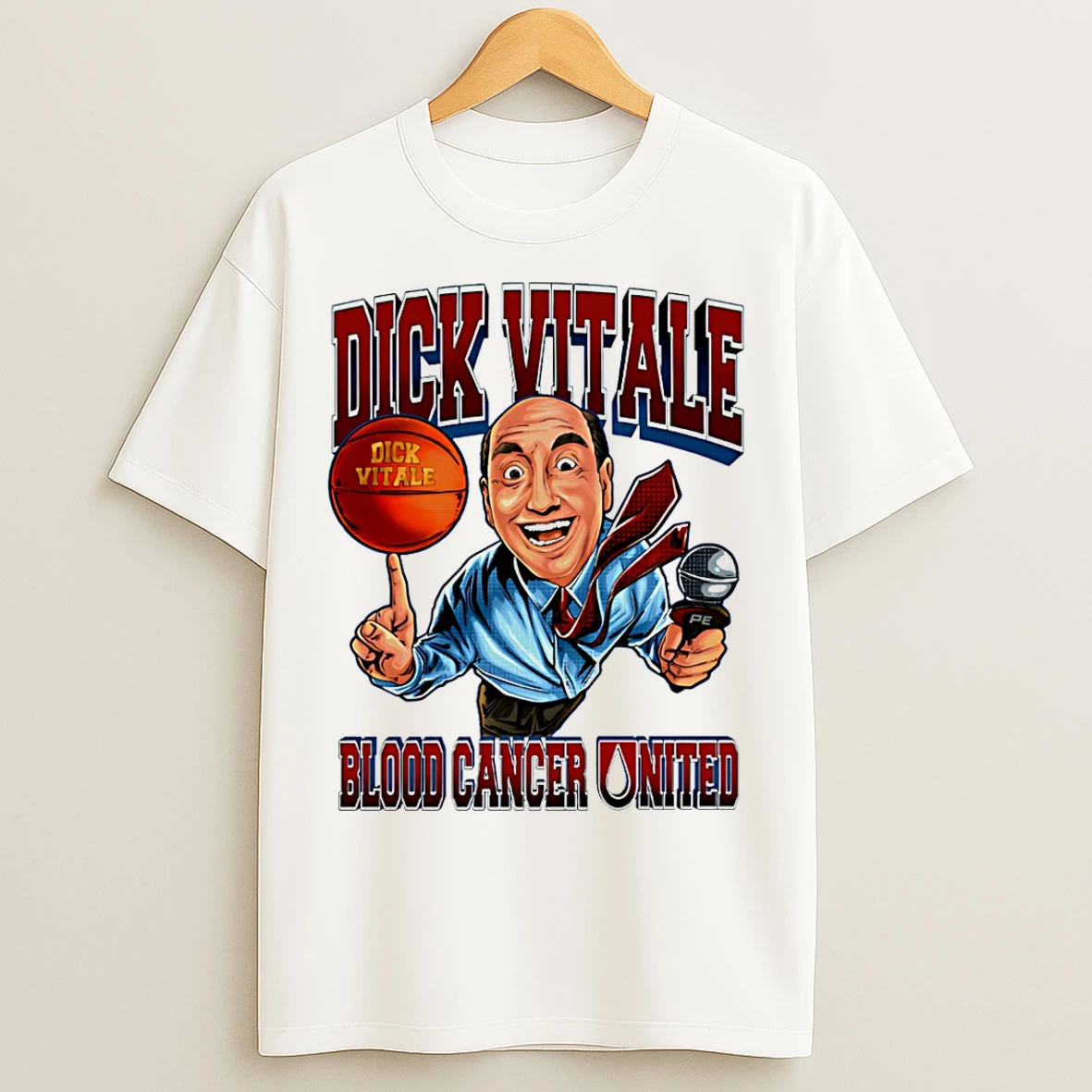 Classic Dick Vitale Blood Cancer United Hand Drawn Artwork T Shirts