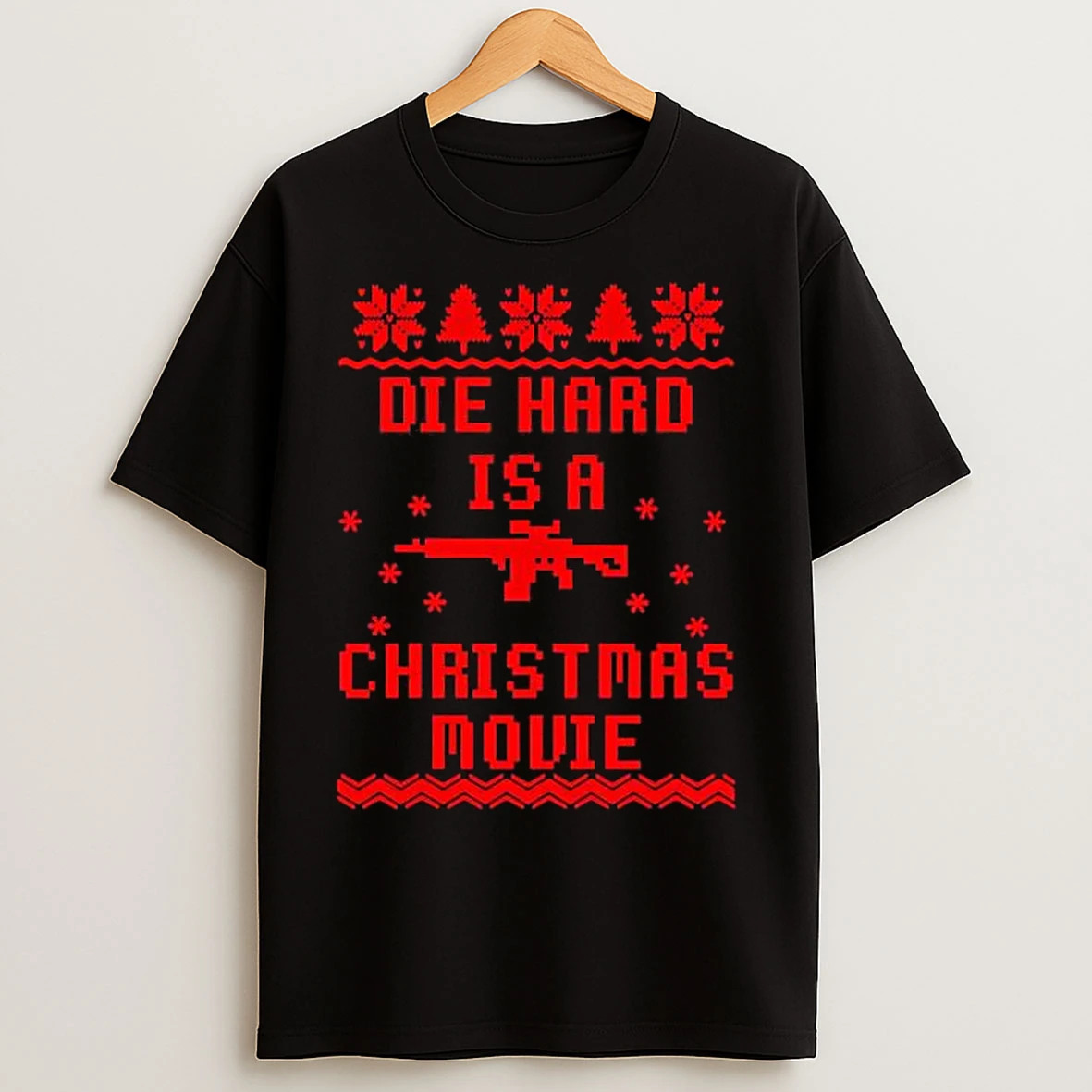 Classic Die Hard Is A Christmas Movie Classic Gun Christmas T Shirts