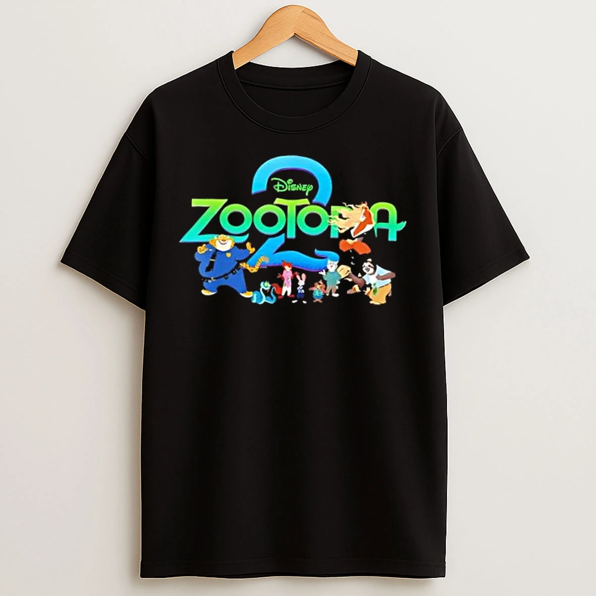 Classic Disney Zootopia 2 Illustrated Characters And Logo T Shirts