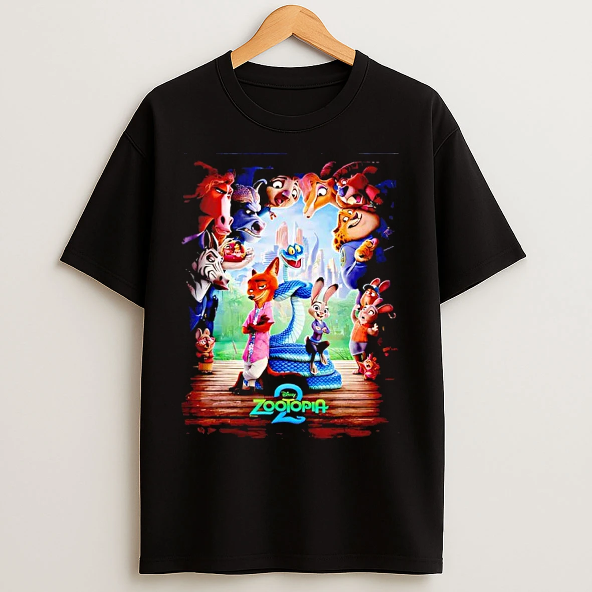 Classic Disney Zootopia 2 Nick Judy Gary Surrounded Art T Shirts