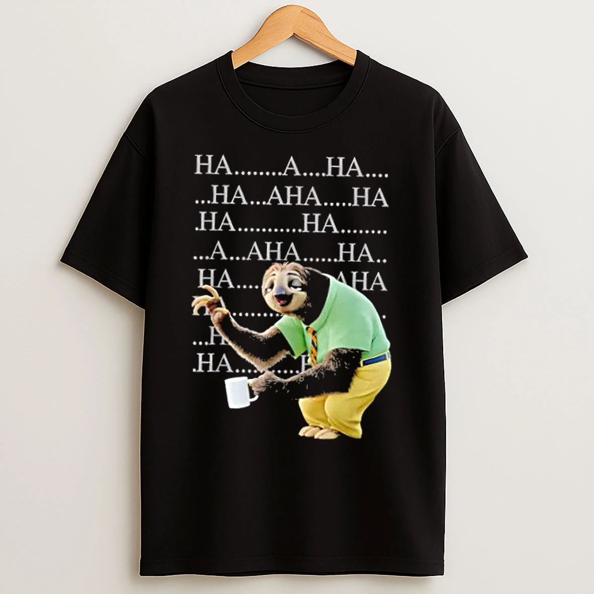 Classic Disney Zootopia Laughing Flash Sloth Ha Ha Vintage Portrait T Shirts