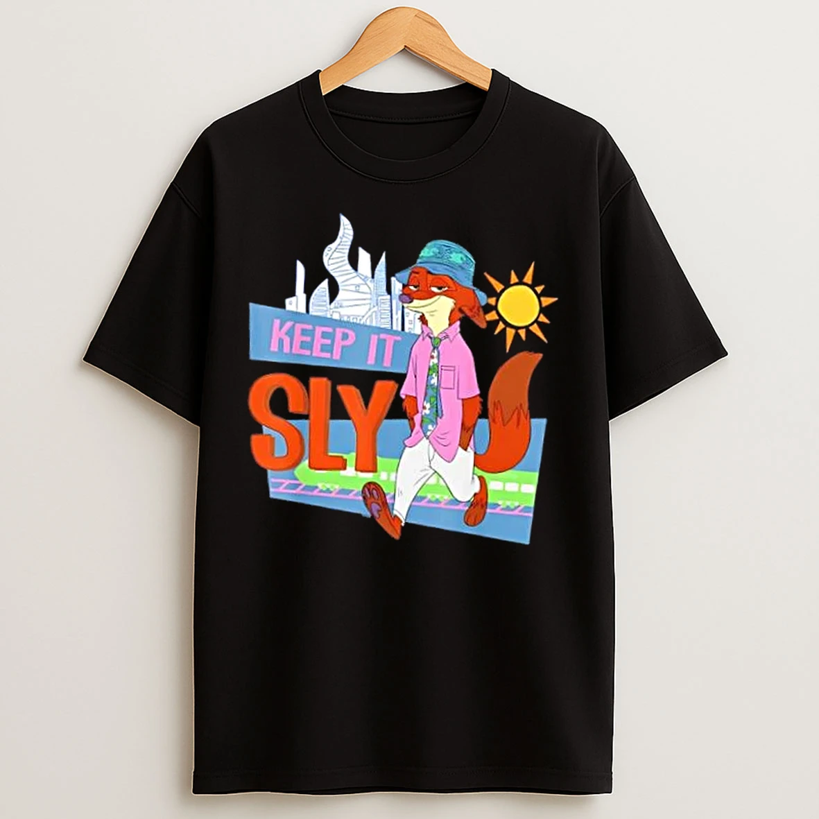 Classic Disney Zootopia Nick Wilde Keep It Sly Funny Quote T Shirts
