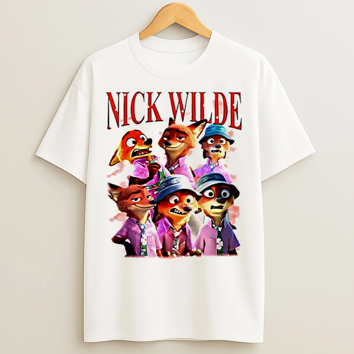 Classic Disney Zootopia Nick Wilde Graphic T Shirts