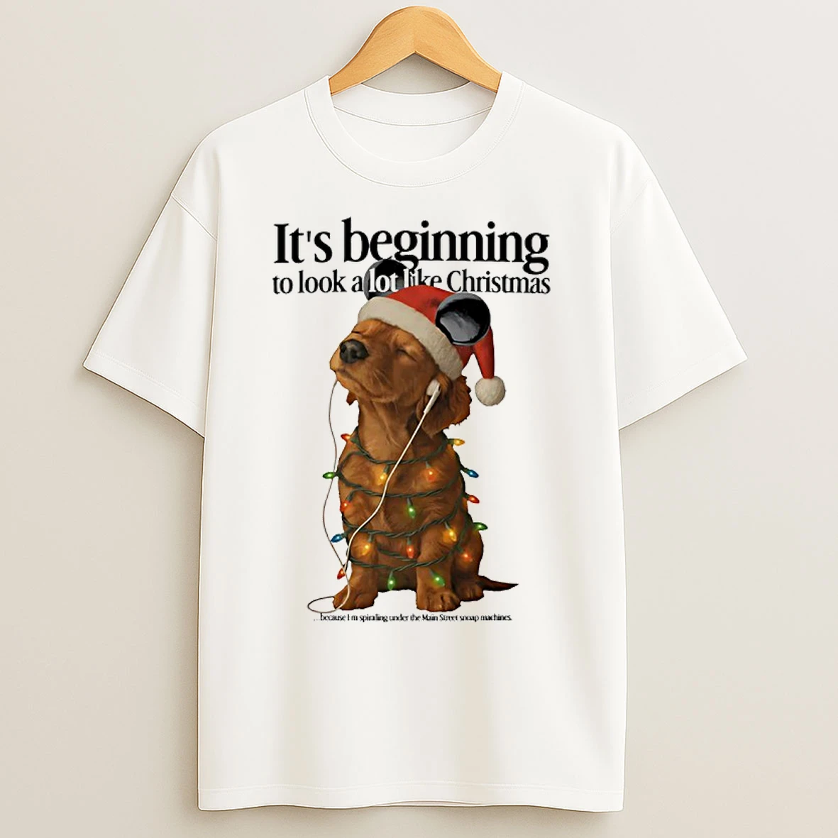 Classic Dog Christmas Light Its Beginning To Look A Lot Like Christmas Funny T Shirts