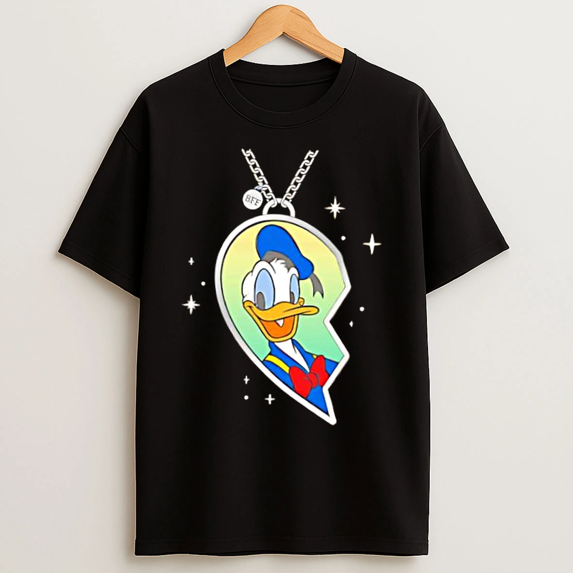 Classic Donald Duck Best Friends Matching Heart Necklace T Shirts