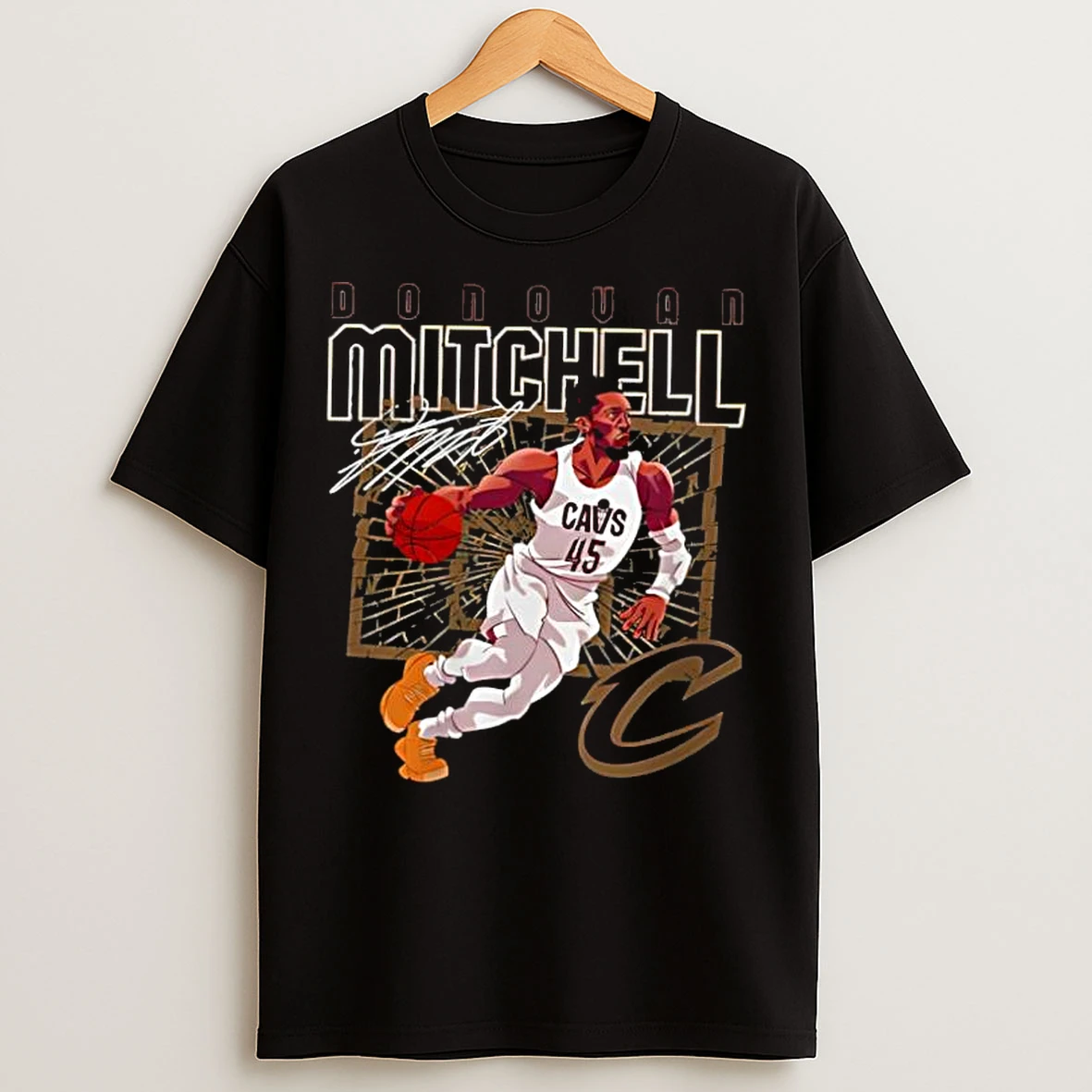 Classic Donovan Mitchell Cleveland Cavaliers Shattered Signature T Shirts