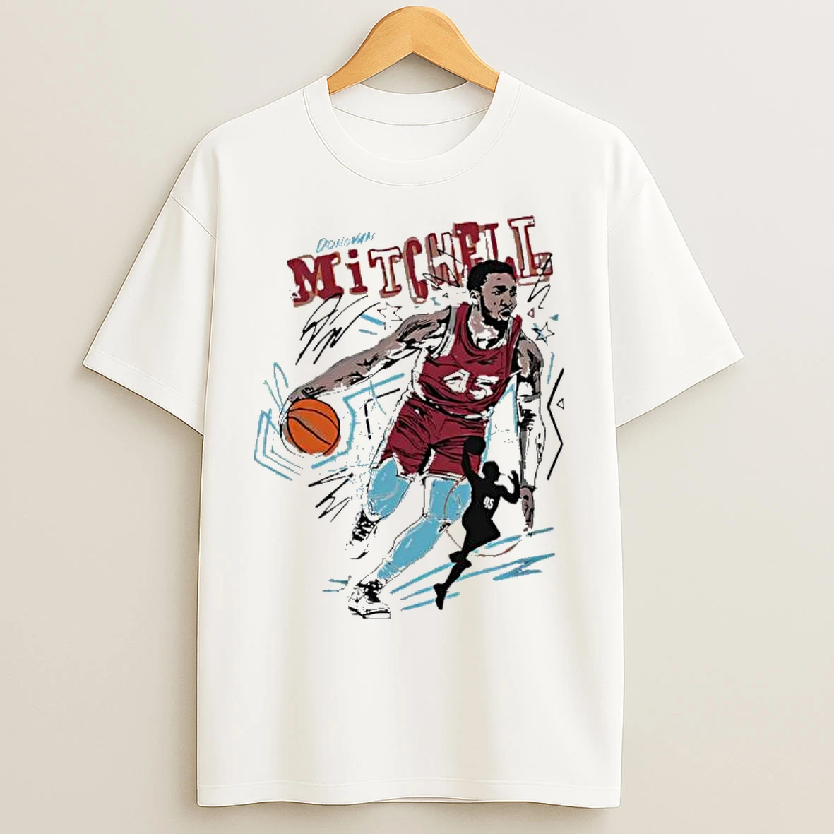 Classic Donovan Mitchell Cleveland Scribble Player T Shirts