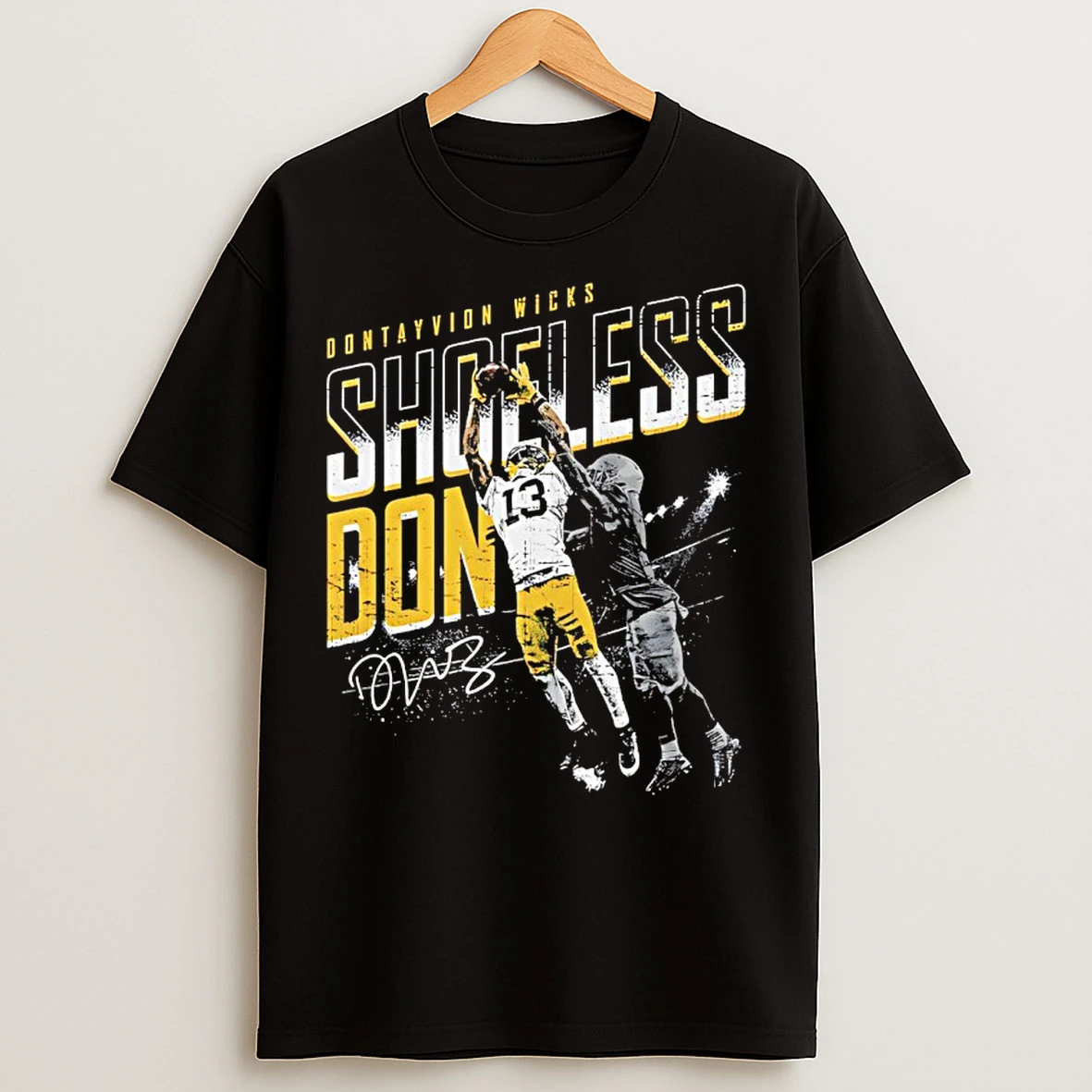 Classic Dontayvion Wicks Green Bay Packers Shoeless Don Catch Signature T Shirts
