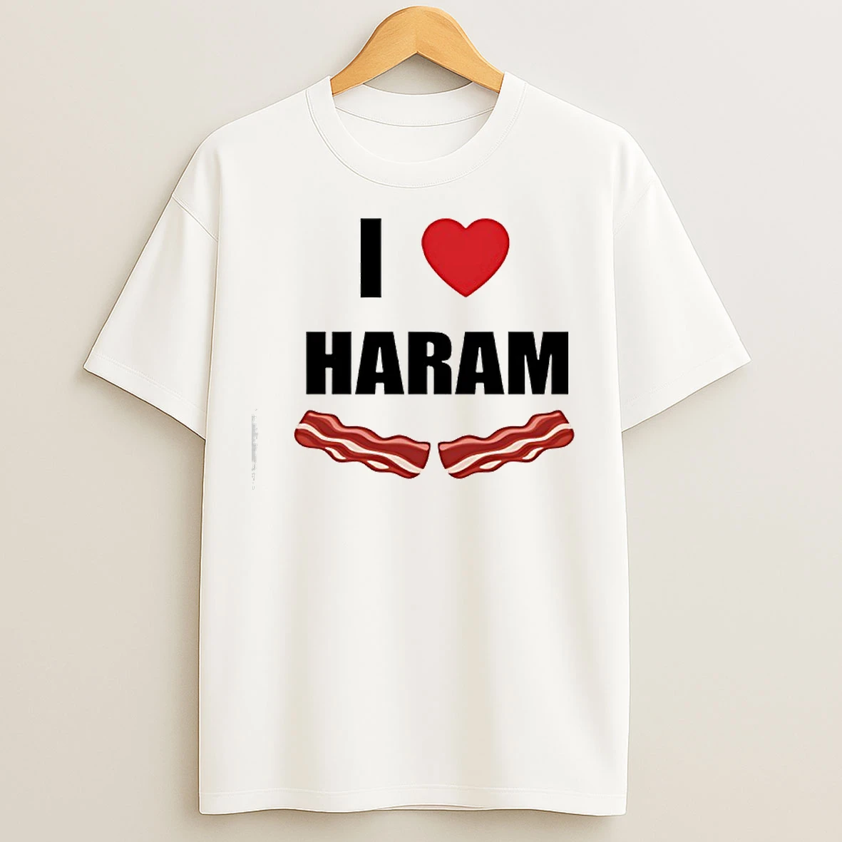 Classic Dr Gumnaam Wearing I Love Haram Bacon T Shirts