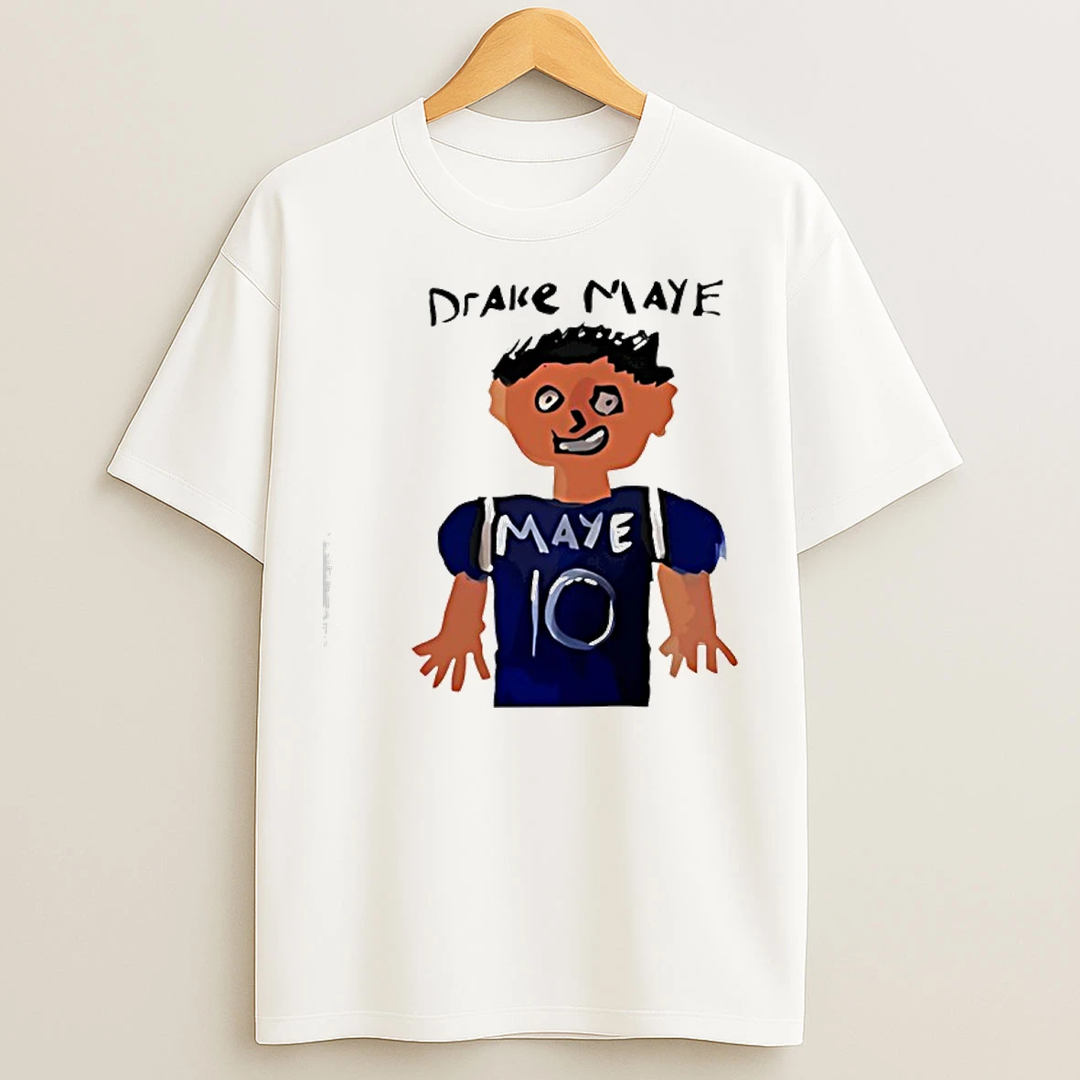 Classic Drake Maye 10 New England Patriots Football Cartoon T Shirts