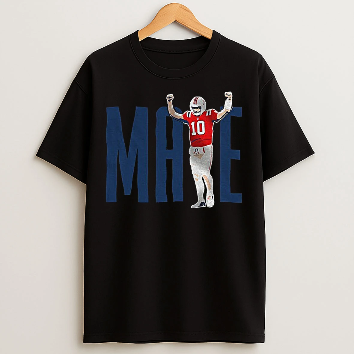 Classic Drake Maye 10 Celebration New England Patriots Nfl Football 2025 T Shirts