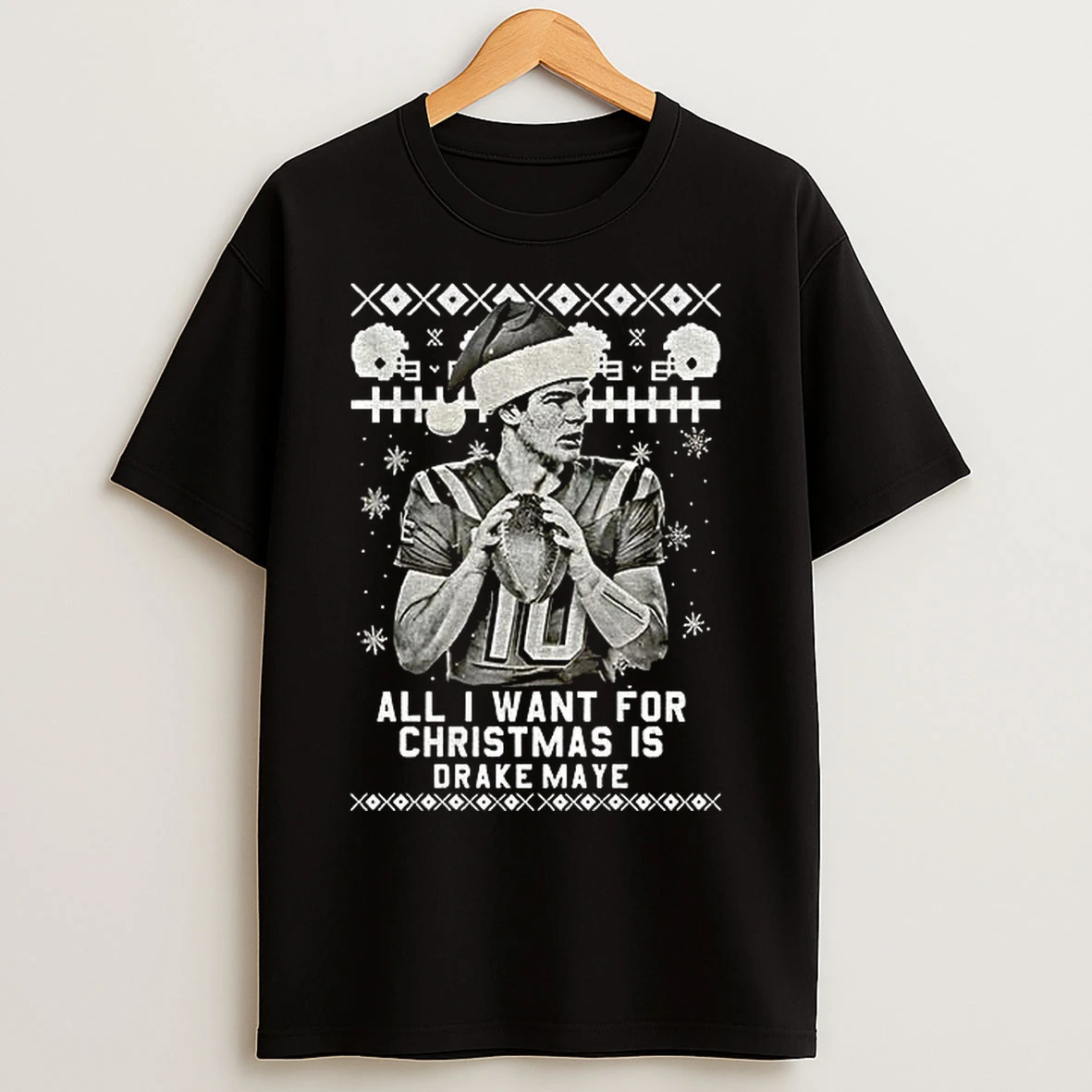 Classic Drake Maye All I Want For Christmas Vintage T Shirts