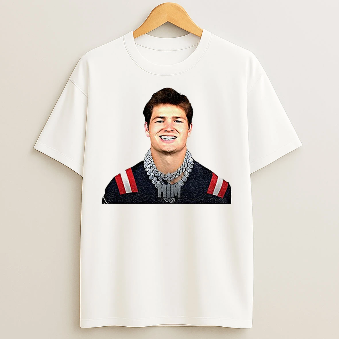 Classic Drake Maye Grill And Chains New England Football T Shirts