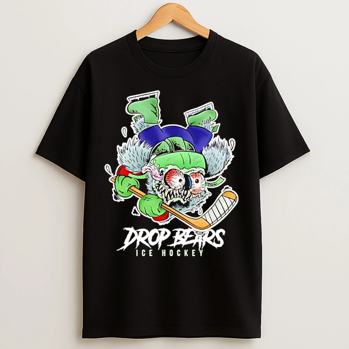 Classic Drop Bears Ice Hockey Zombie Goat Cartoon T Shirts