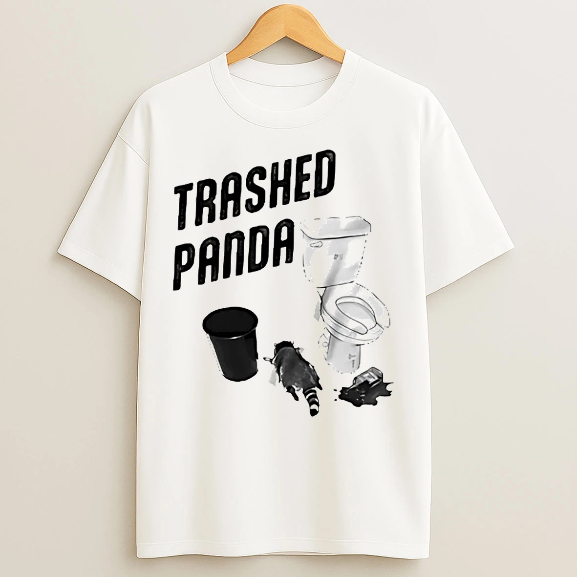Classic Drunk Raccoon Trashed Panda T Shirts