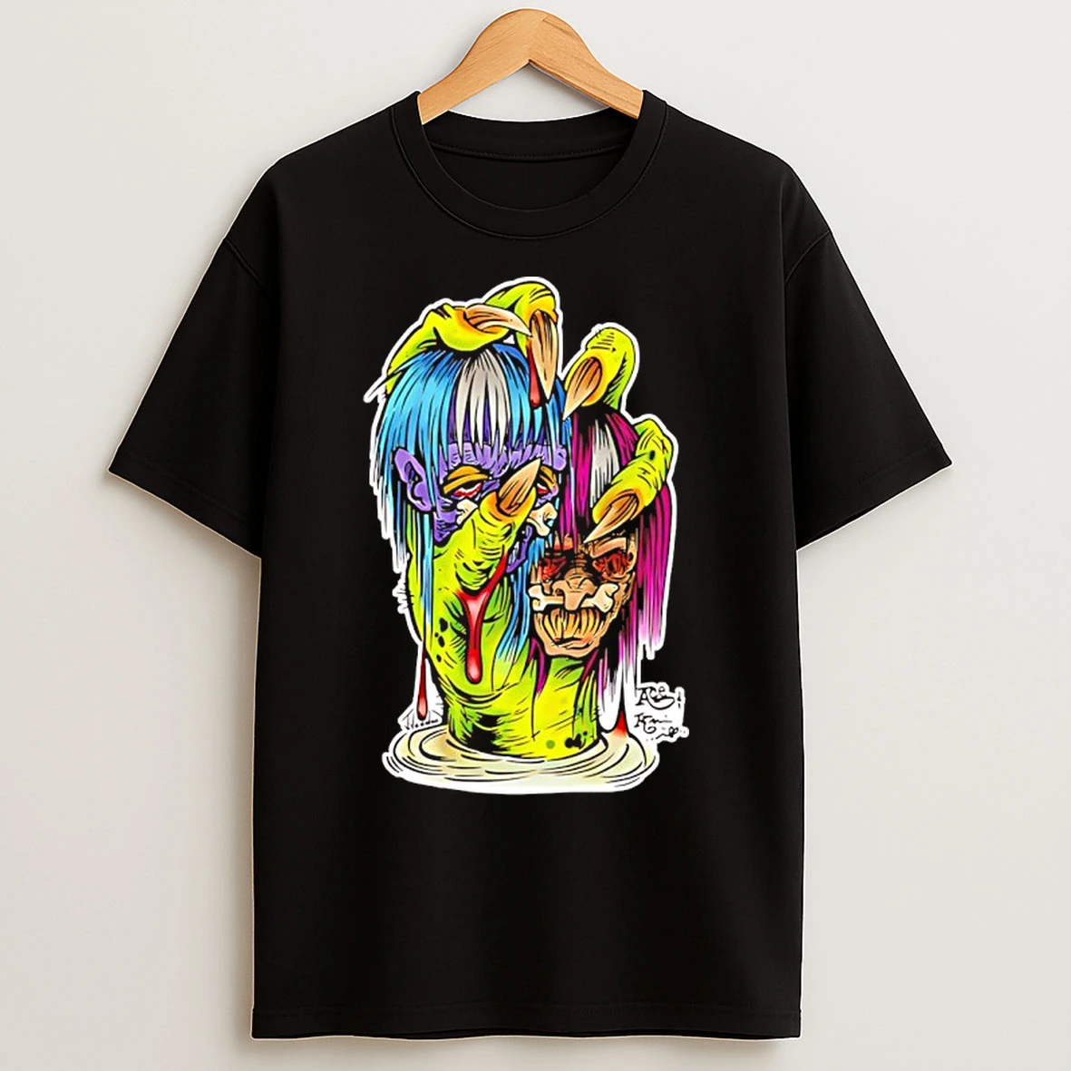 Classic Dual Toned Monster Zombie Goat Cartoon T Shirts