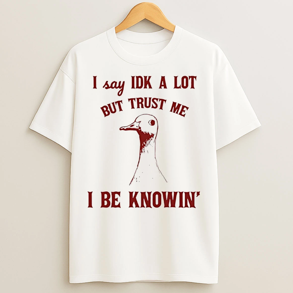 Classic Duck I Say Idk A Lot But Trust Me I Be Knowin Art T Shirts
