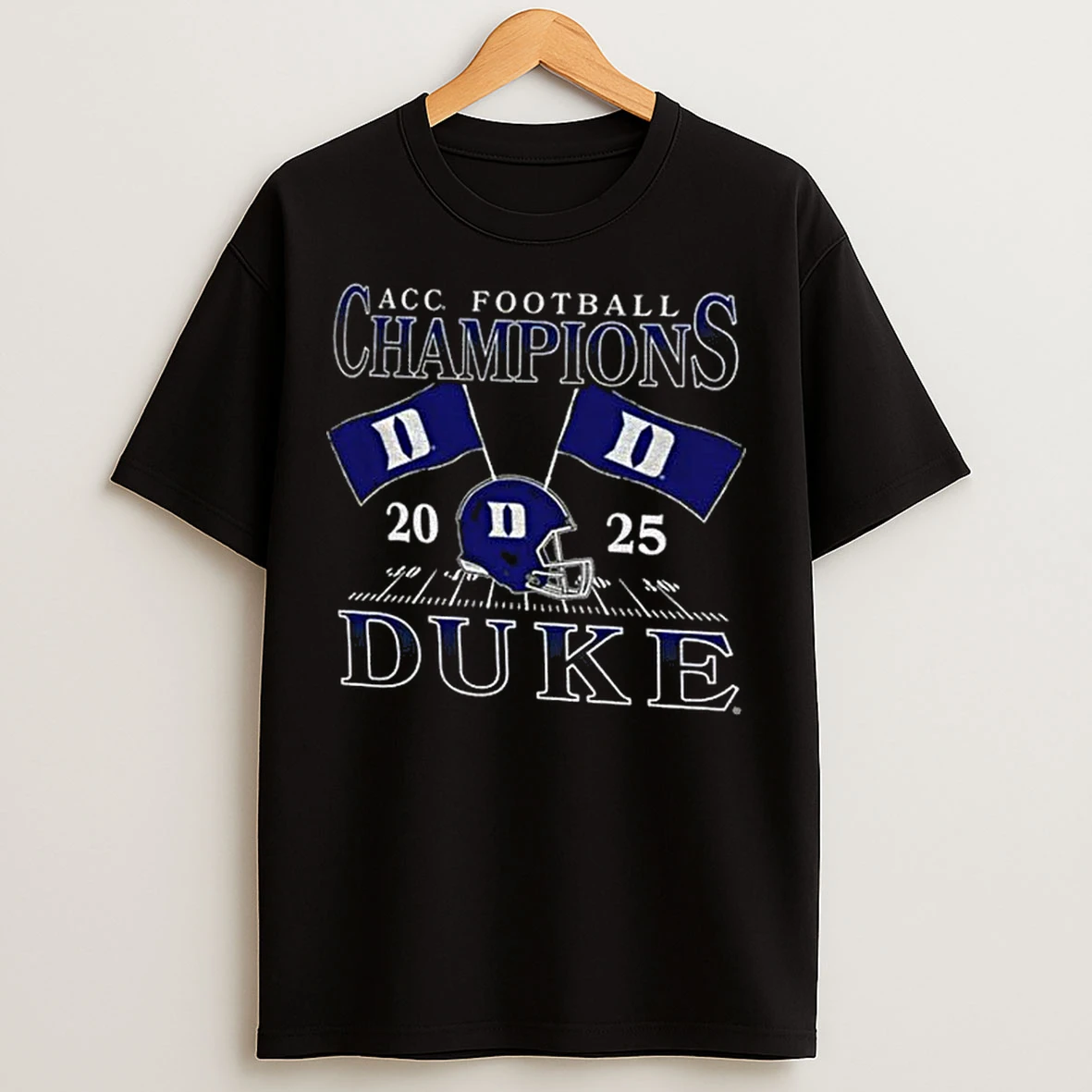 Classic Duke Blue Devils 2025 Acc Football Champions Flags T Shirts