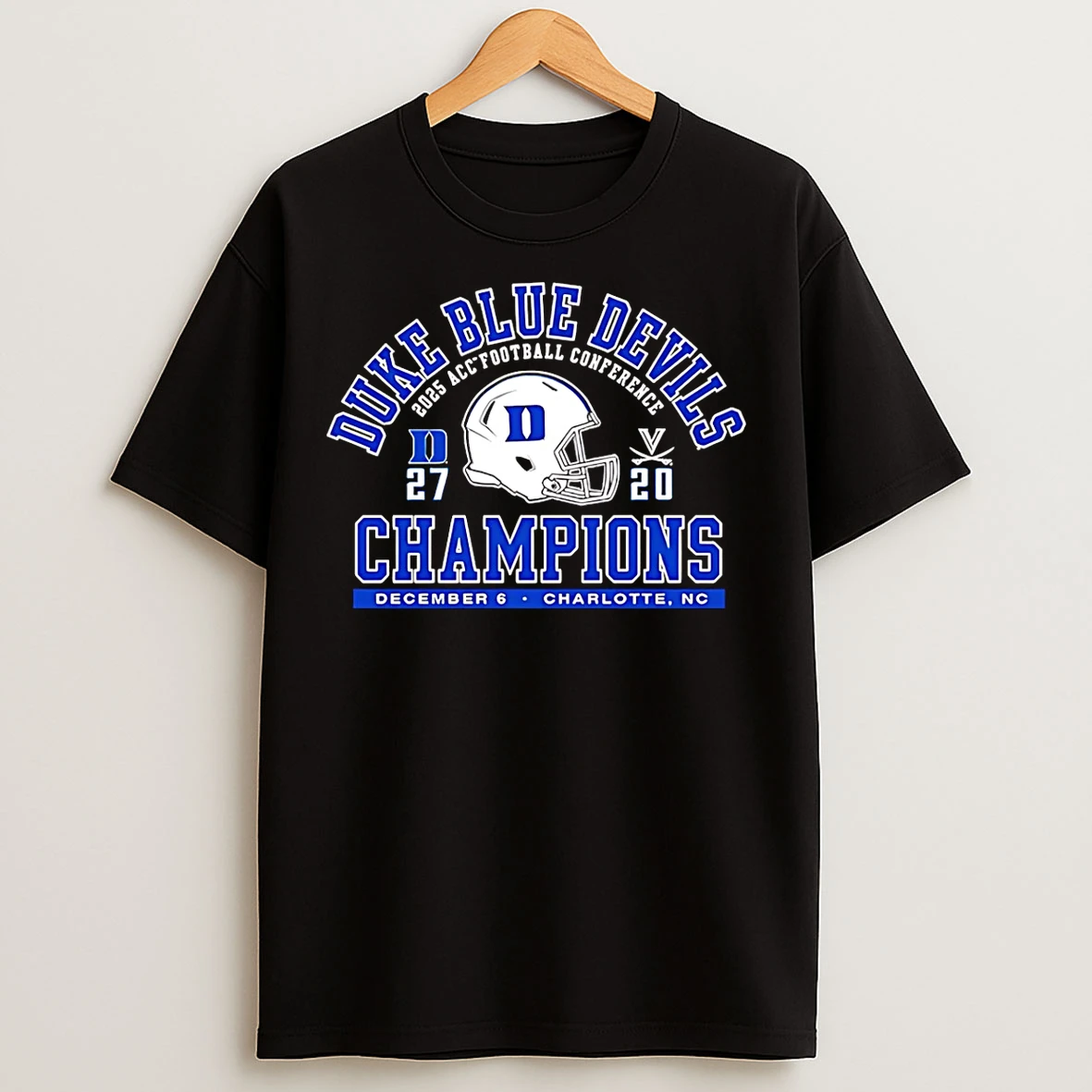 Classic Duke Blue Devils 2025 Acc Football Conference Champions Helmet Score T Shirts