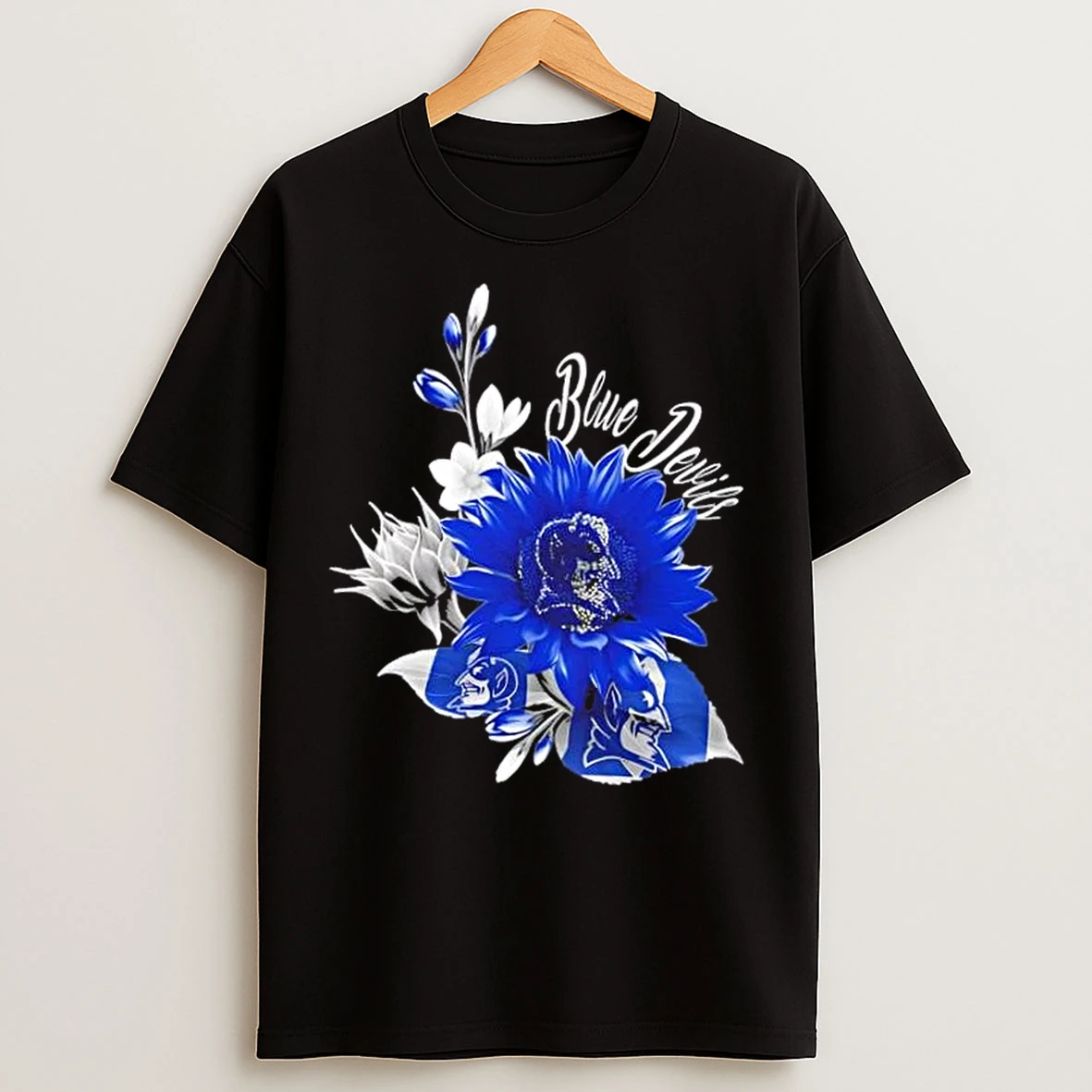 Classic Duke Blue Devils Football X Sunflower Floral T Shirts