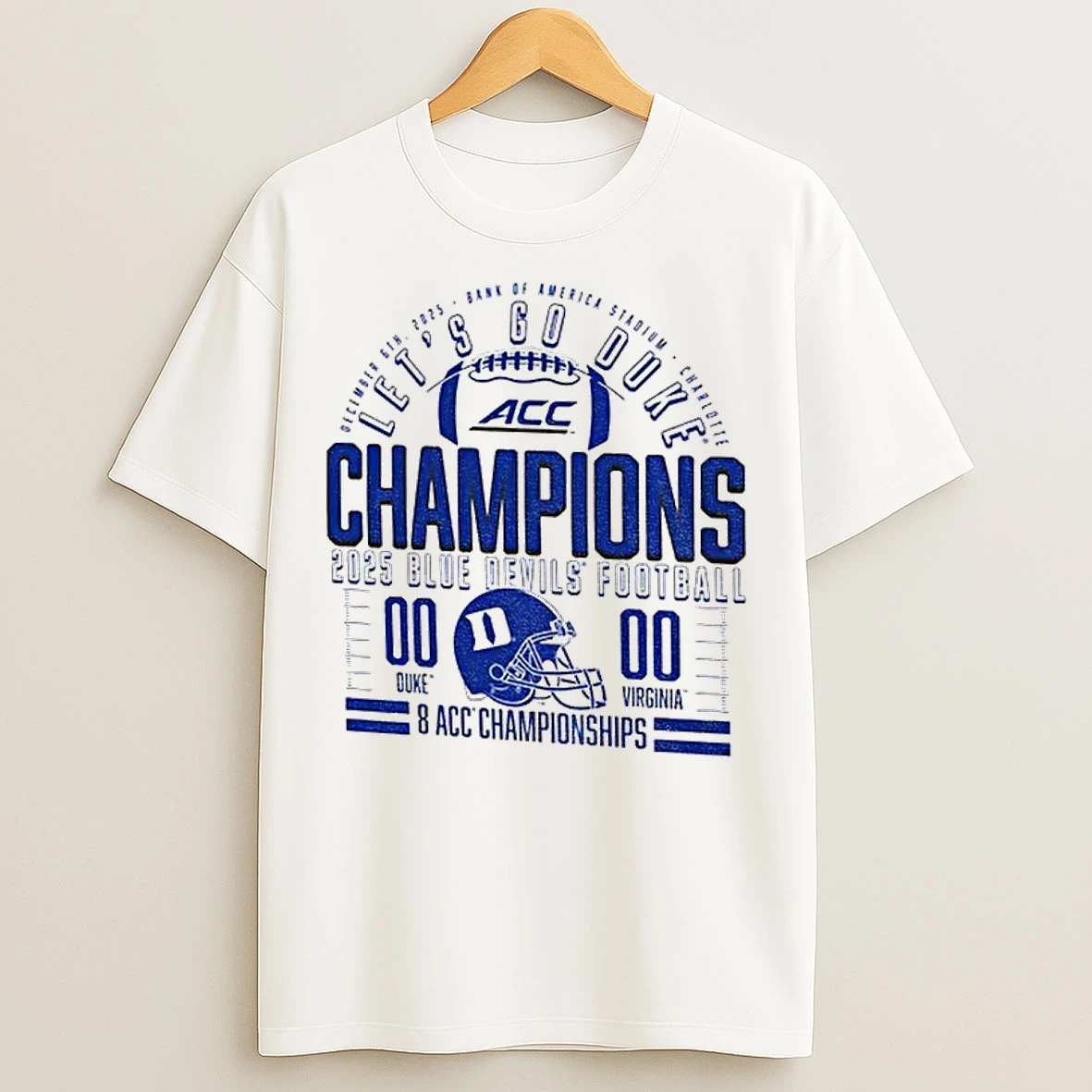 Classic Duke Blue Devils Lets Go Duke 2025 Acc Football Champions T Shirts