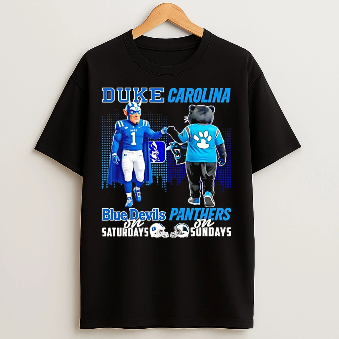 Classic Duke Blue Devils On Saturdays X Carolina Panthers On Sundays Mascot T Shirts