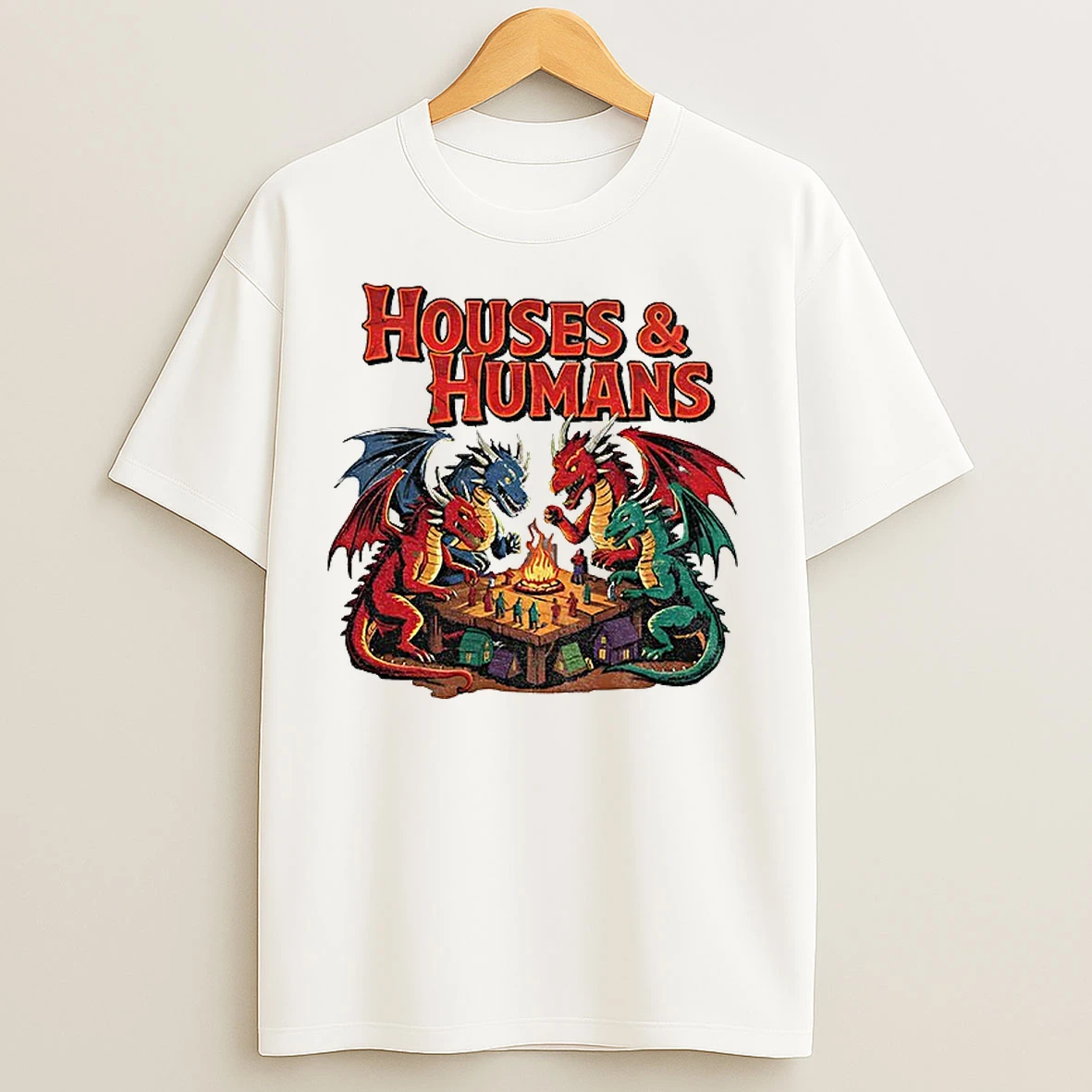 Classic Dungeons And Dragons Houses And Humans Vintage T Shirts