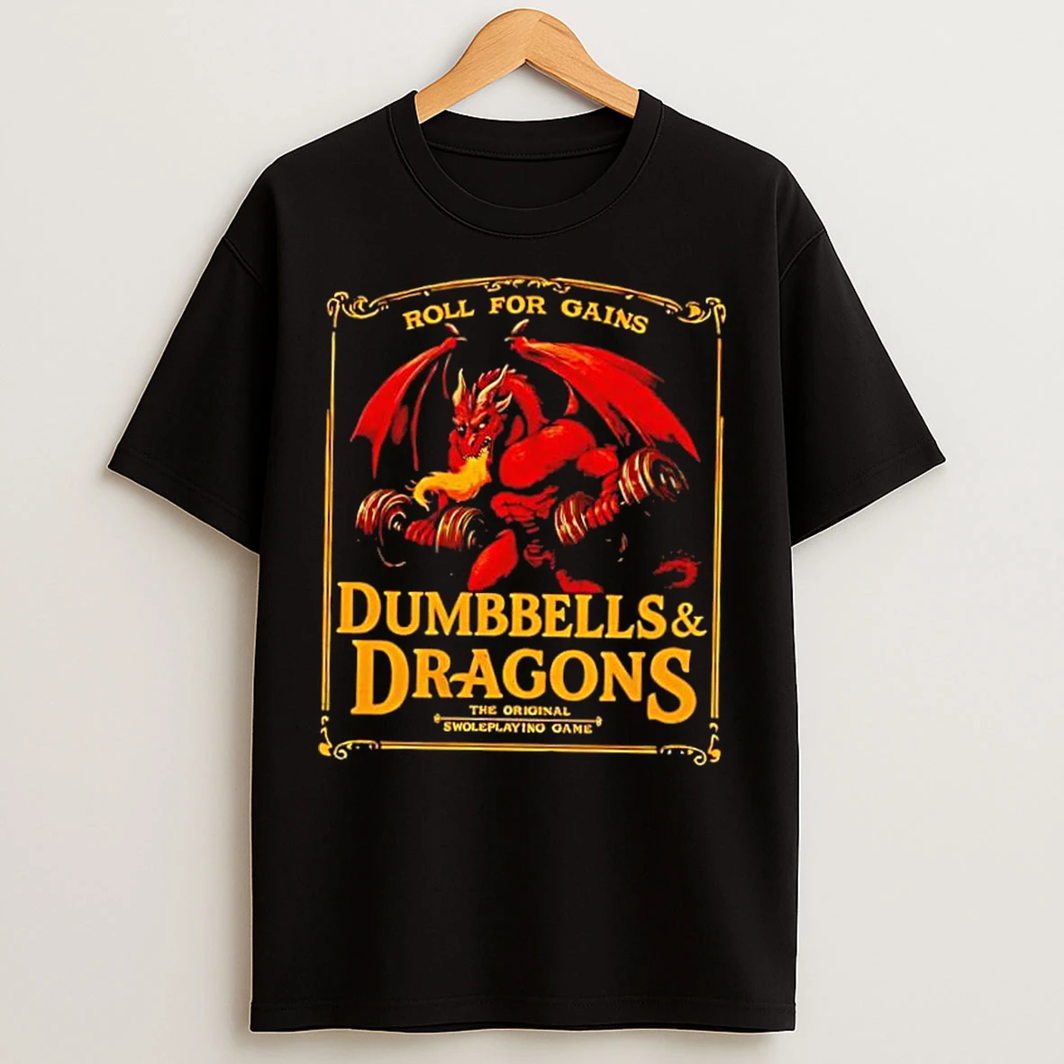 Classic Dungeons And Dragons Roll For Gains Gym T Shirts