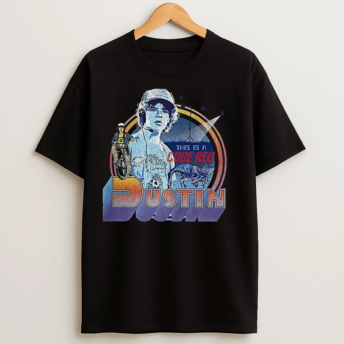 Classic Dustin Henderson Stranger Things Demogorgon This Is Code Red Retro T Shirts