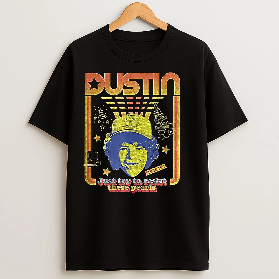 Classic Dustin Henderson Stranger Things Just Try To Resist These Pearls Retro T Shirts