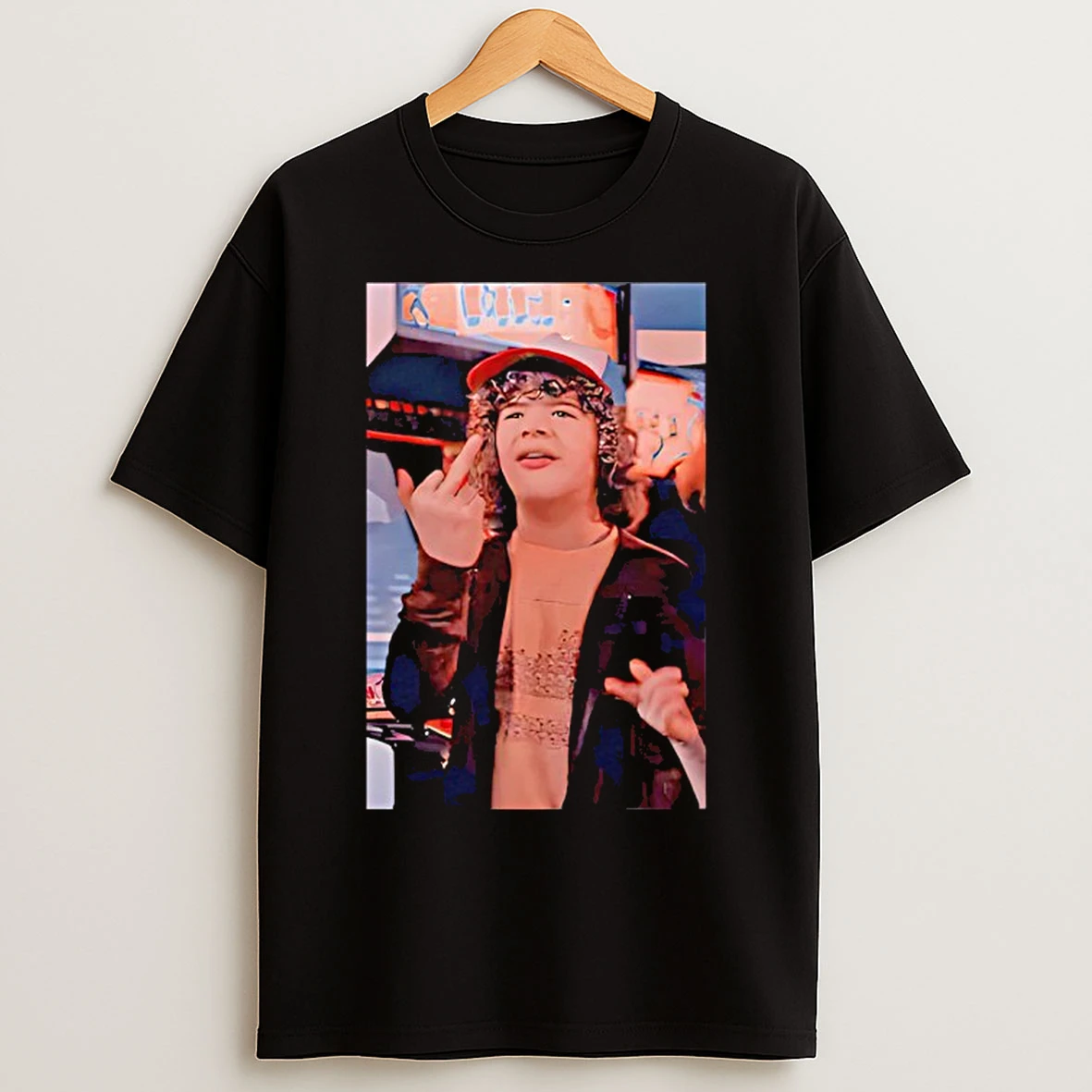Classic Dustin Henderson Stranger Things Middle Finger T Shirts