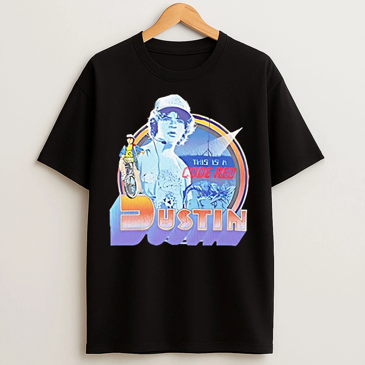 Classic Dustin Stranger Things Demogorgon Code Red T Shirts