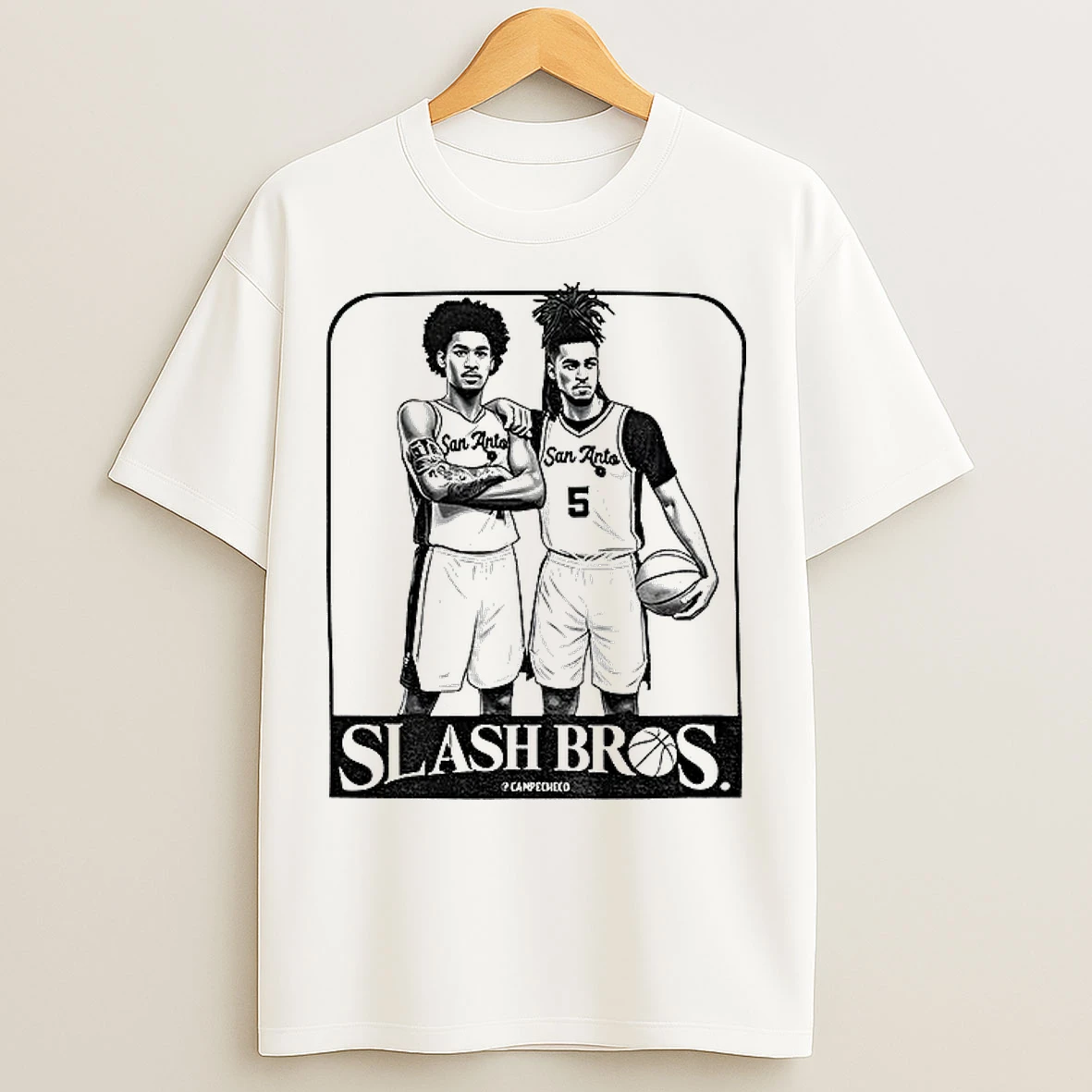 Classic Dylan Harper Vs David Robinson Slash Bros San Antonio Spurs Nba Basketball Cartoon T Shirts