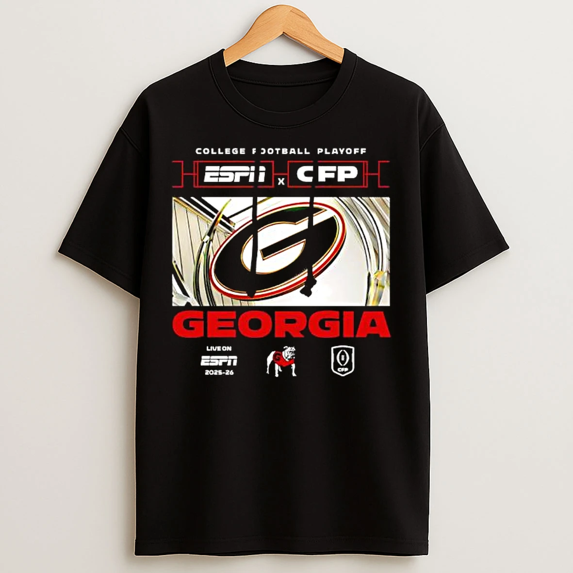 Classic Espn X Cfp Georgia 2025 2026 College Football Playoff T Shirts