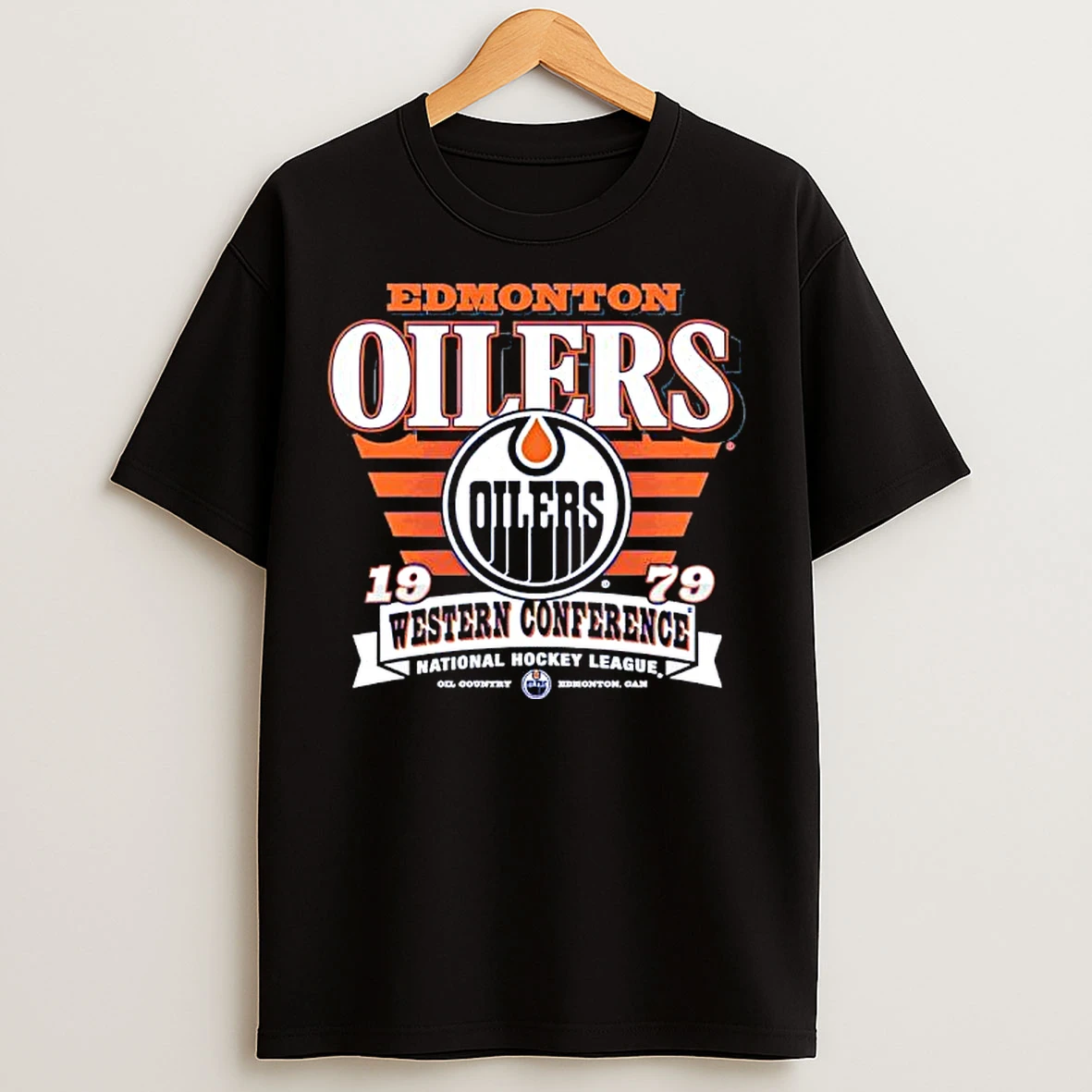 Classic Edmonton Oilers Western Conference National Hockey League 1979 Logo T Shirts