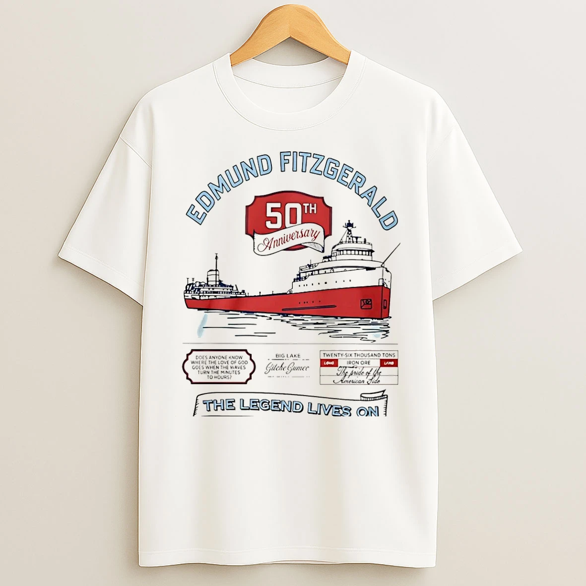 Classic Edmund Fitzgerald 50th Anniversary The Legend Lives On Christmas T Shirts