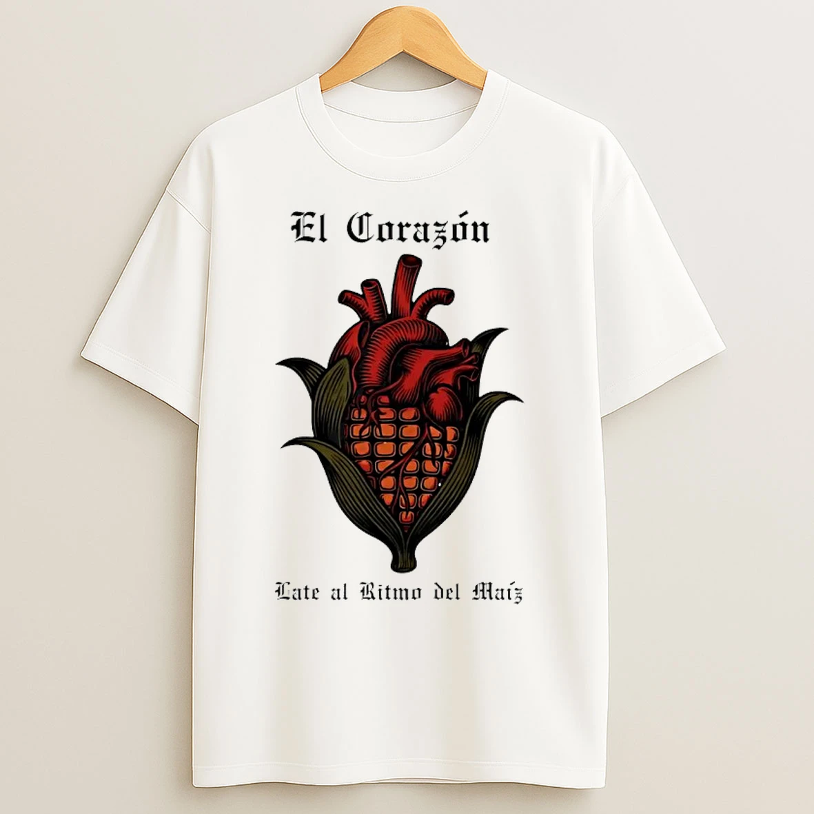 Classic El Corazon Late Al Ritmo Maiz T Shirts