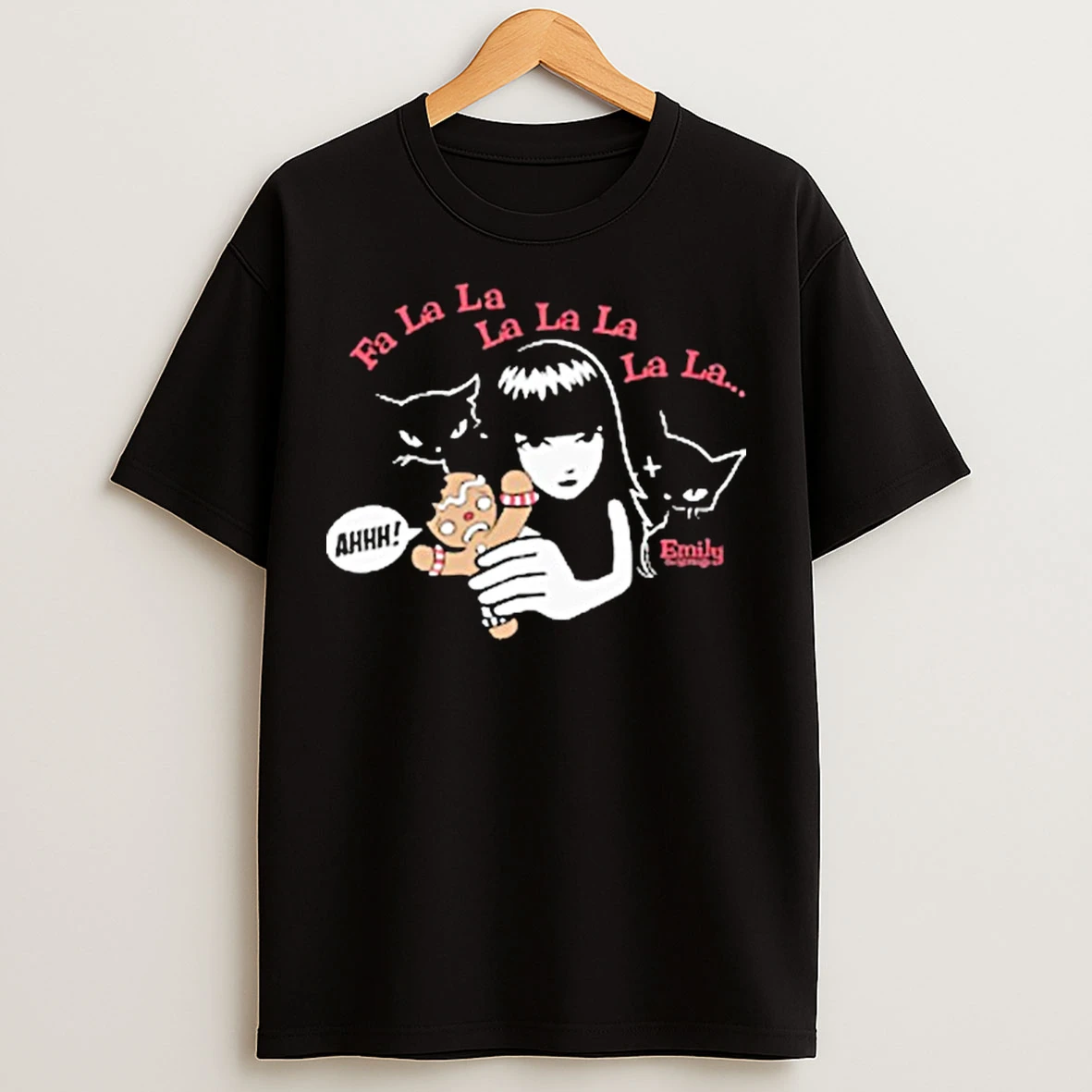 Classic Emily The Strange Strangerous Fa La Ahhh Gingerbread Christmas T Shirts