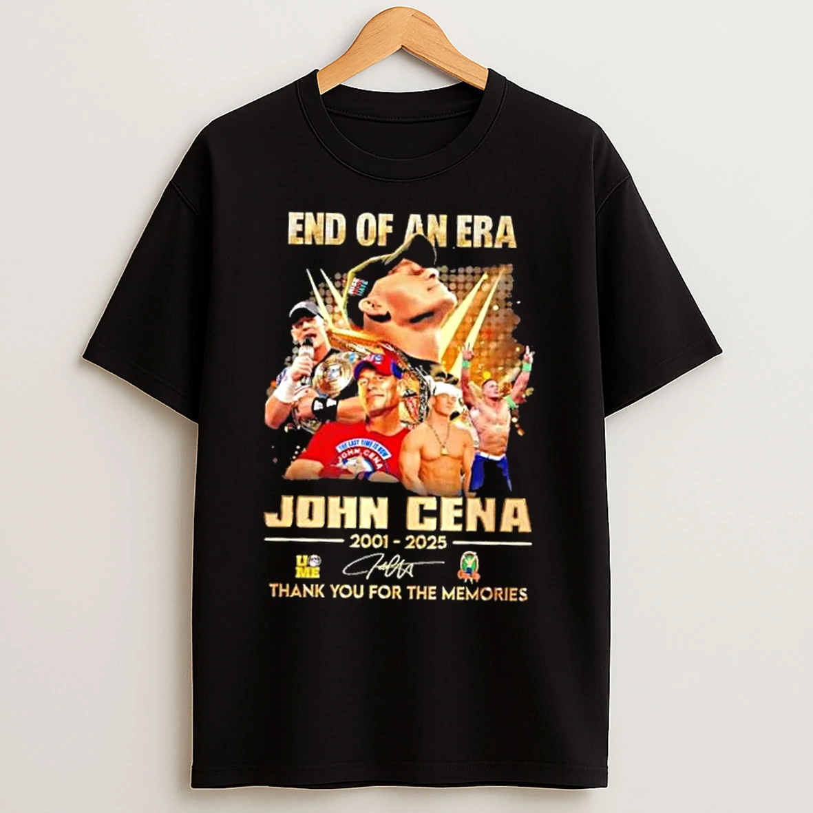 Classic End Of An Era John Cena 2001 2025 Thank You For The Memories Signature T Shirts