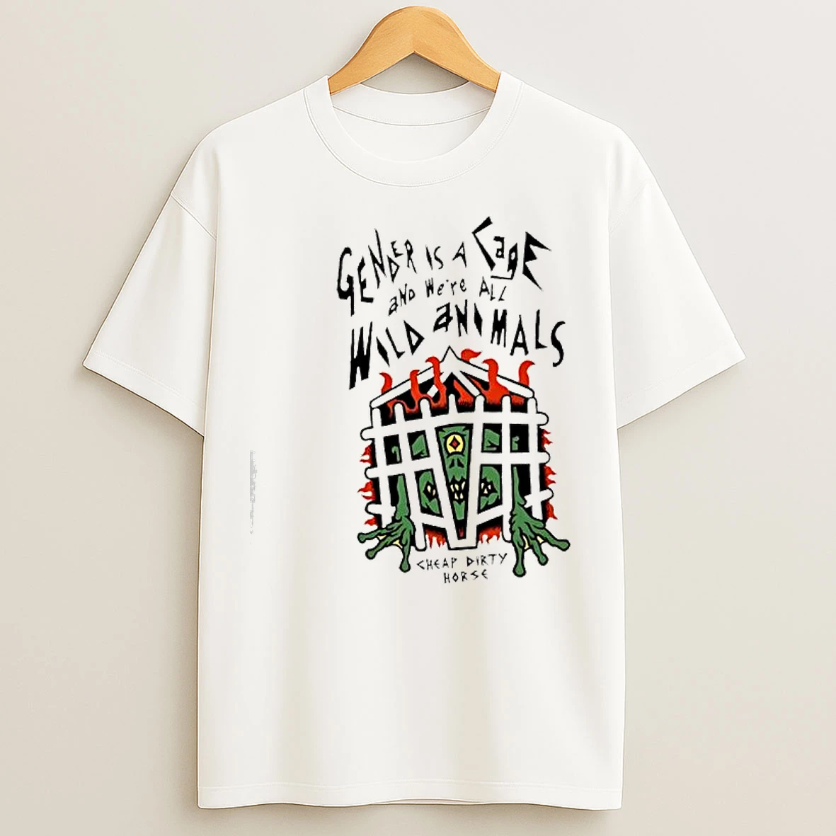 Classic Ender Is A Cage And Were All Wild Animals Cheap Dirty Horse T Shirts