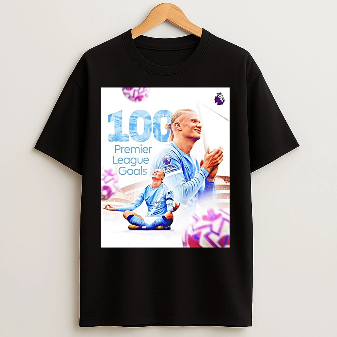 Classic Erling Haalands 100 Premier League Goals Centurion T Shirts
