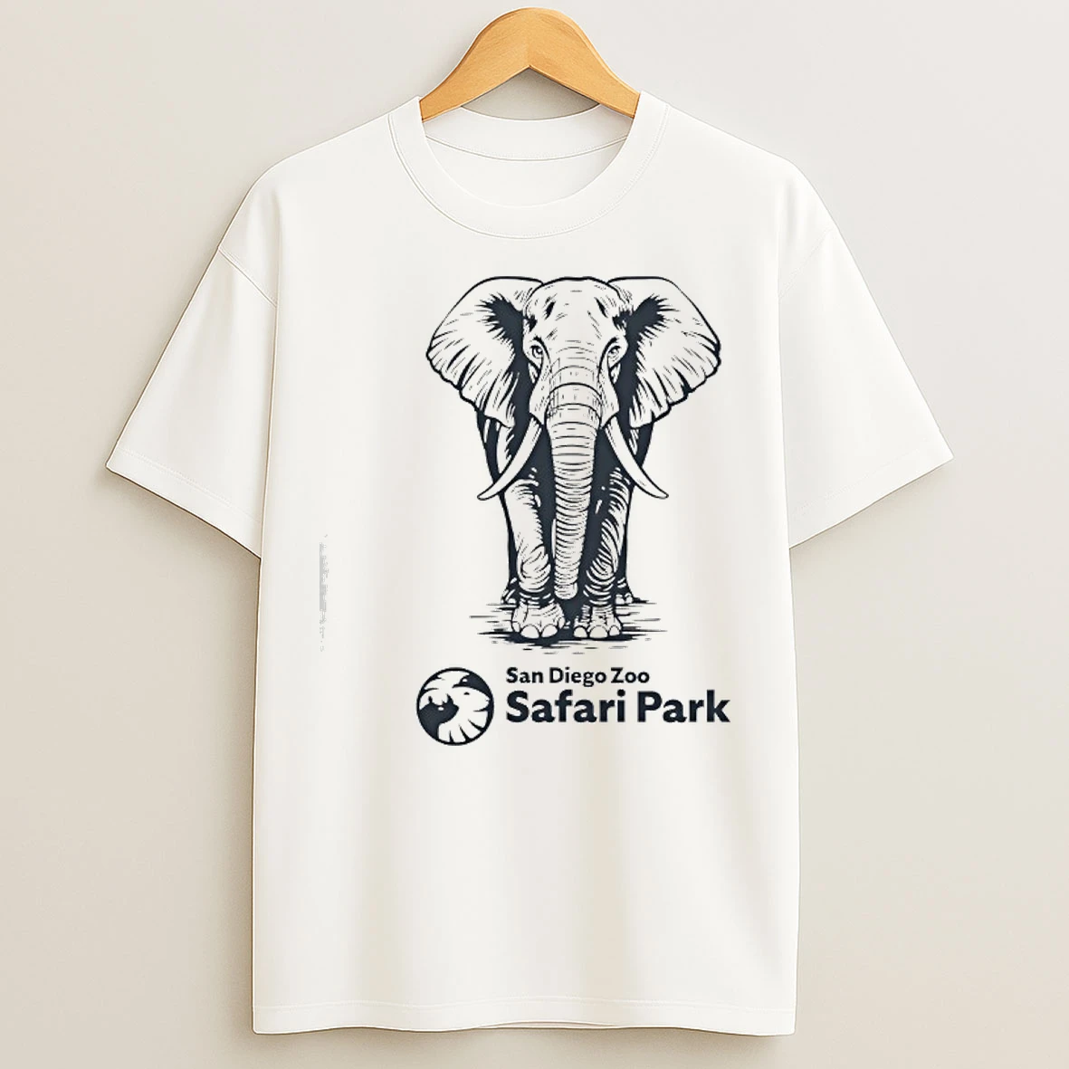 Classic Etched Elephant San Diego Zoo Safari Park T Shirts