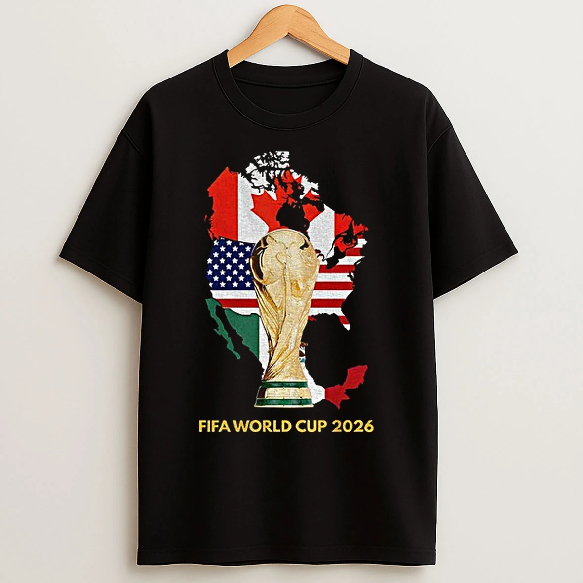 Classic Fifa World Cup 2026 Gold Trohpy Usa Canada Mexico T Shirts