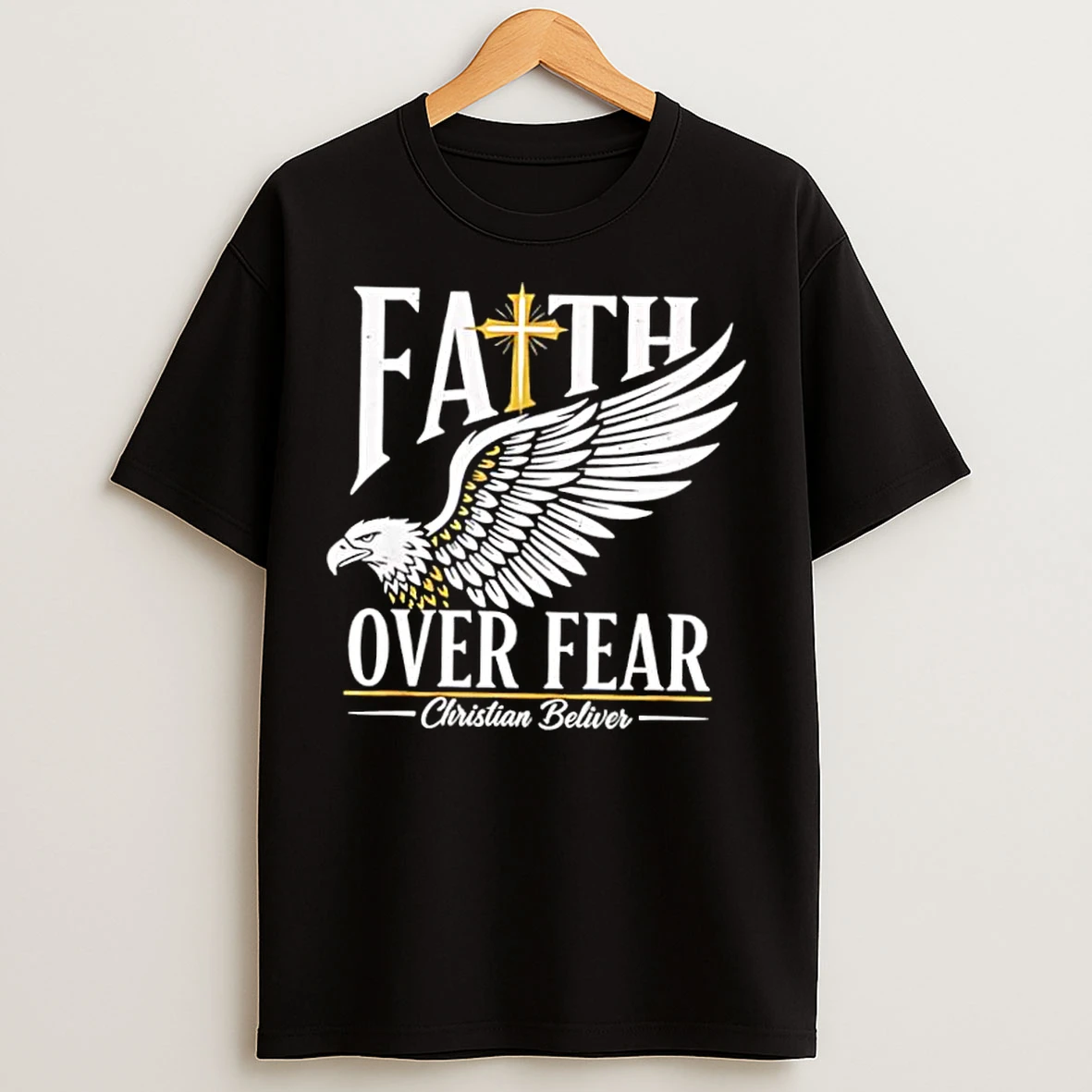 Classic Faith Over Fear Christian Believer Inspirational Graphic T Shirts