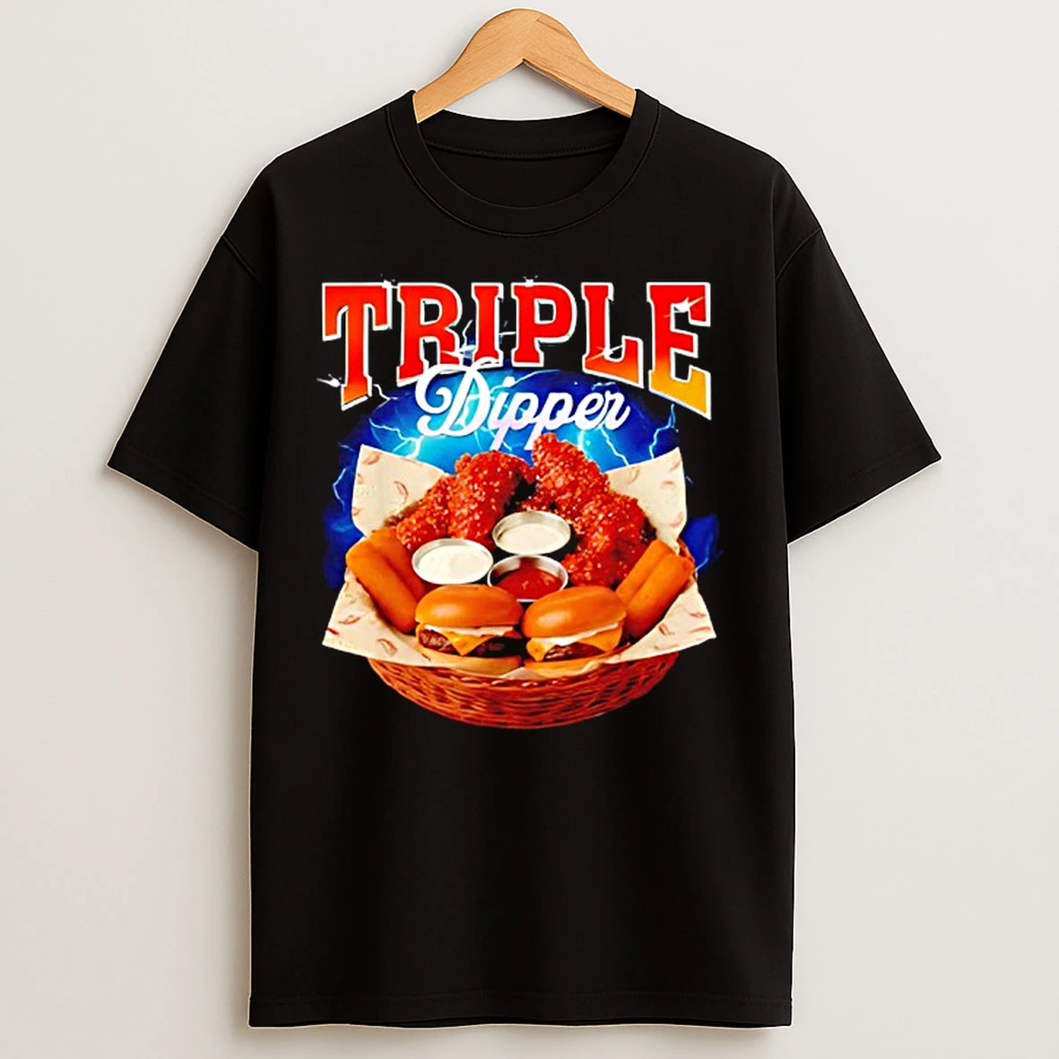 Classic Fast Food Hamburger Chicken Nugget Foodie Triple A Dipper T Shirts
