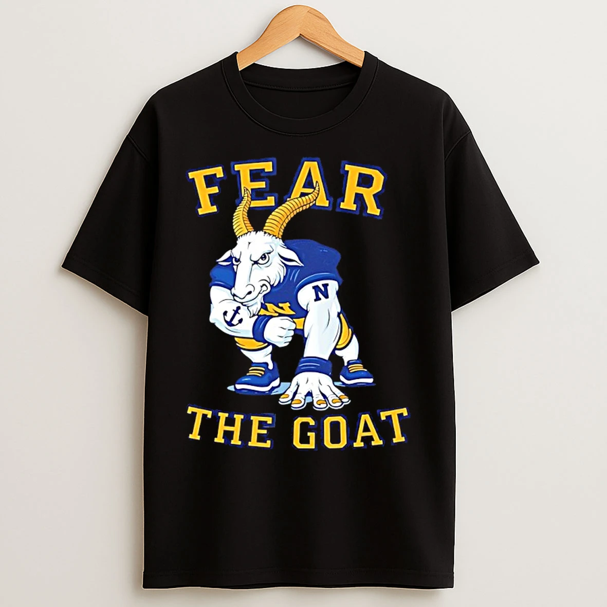 Classic Fear The Goat Navy Midshipmen Football Mascot T Shirts