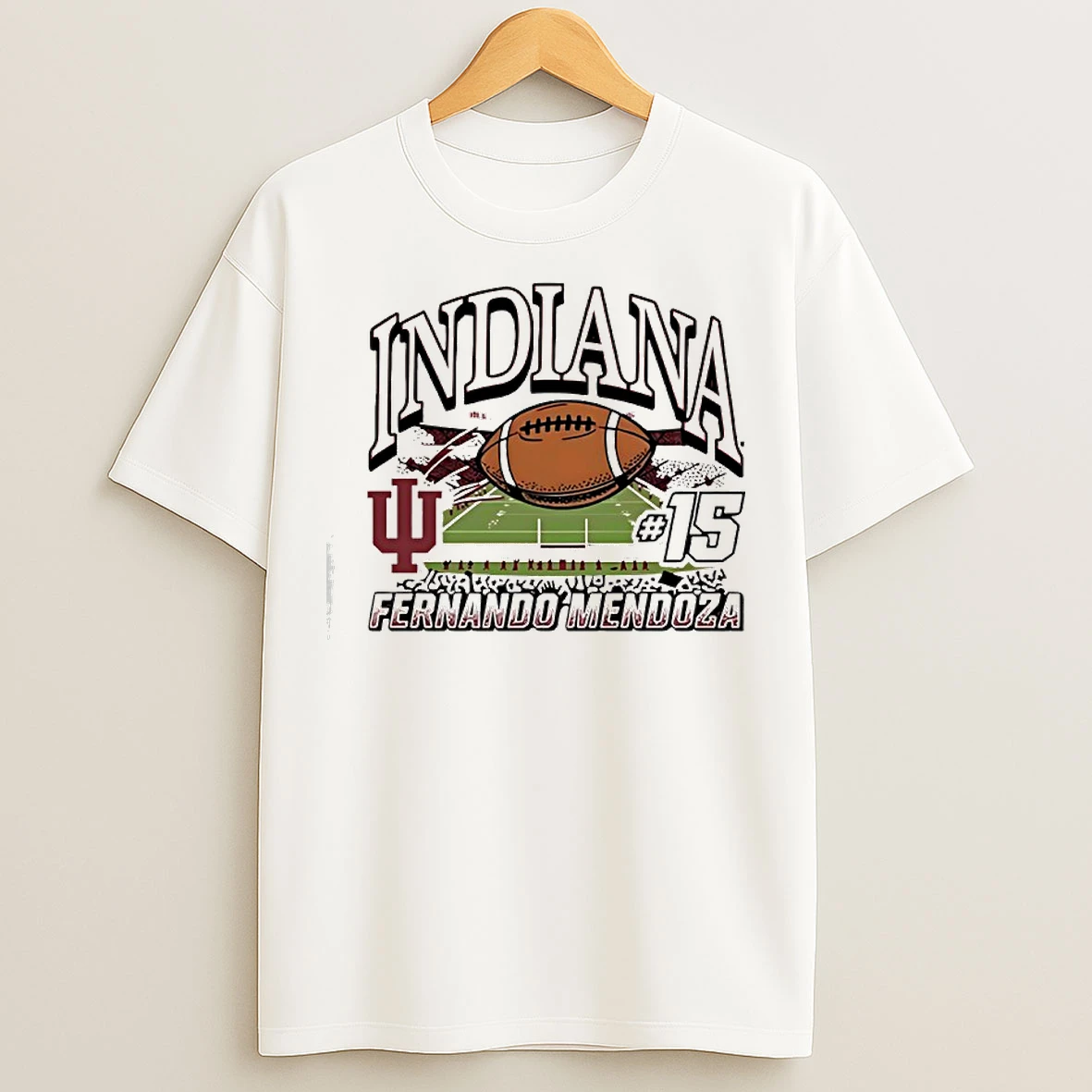 Classic Fernando Mendoza 15 Indiana Hoosiers Stadium Football T Shirts