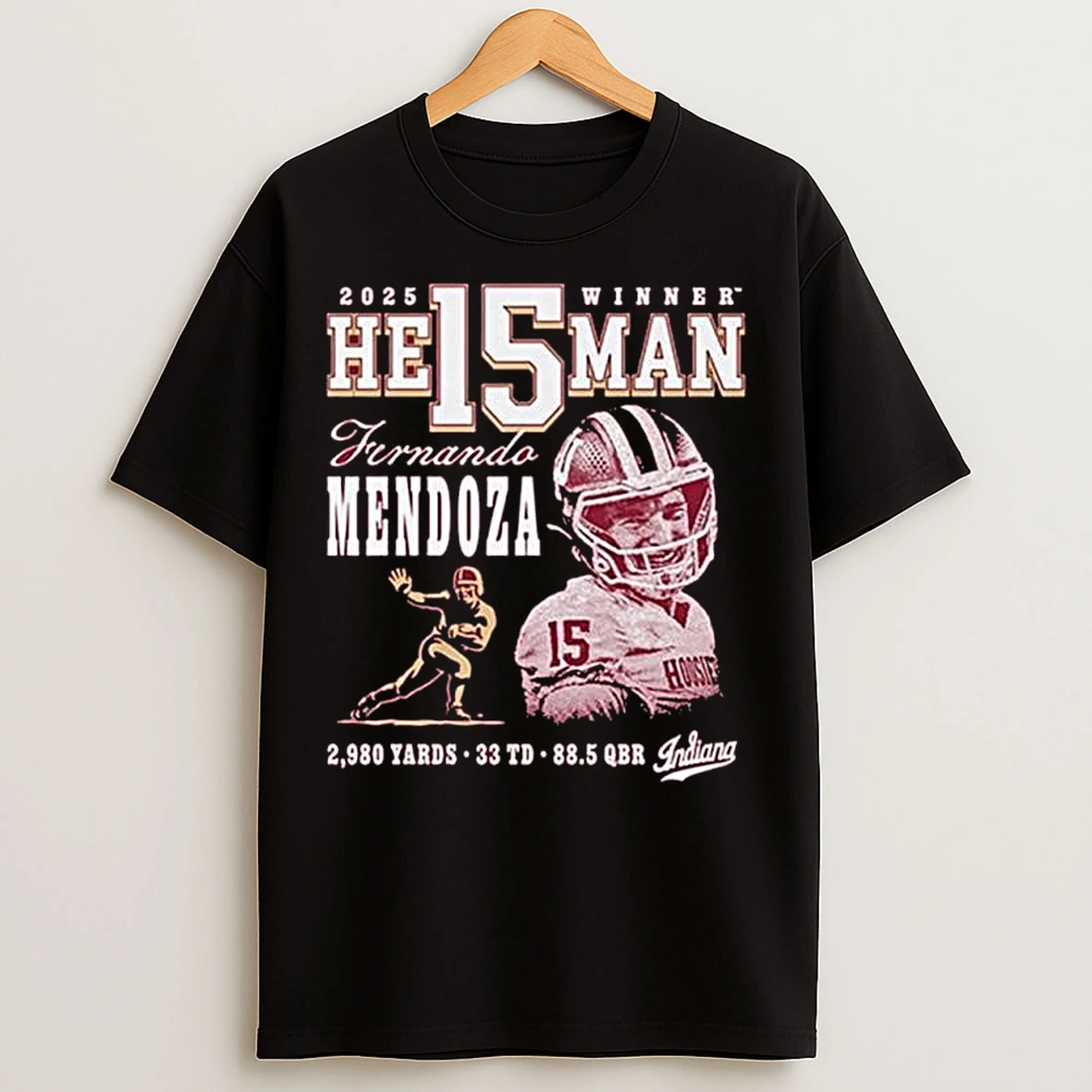 Classic Fernando Mendoza Indiana Hoosiers 2025 He15man Trophy Winner T Shirts